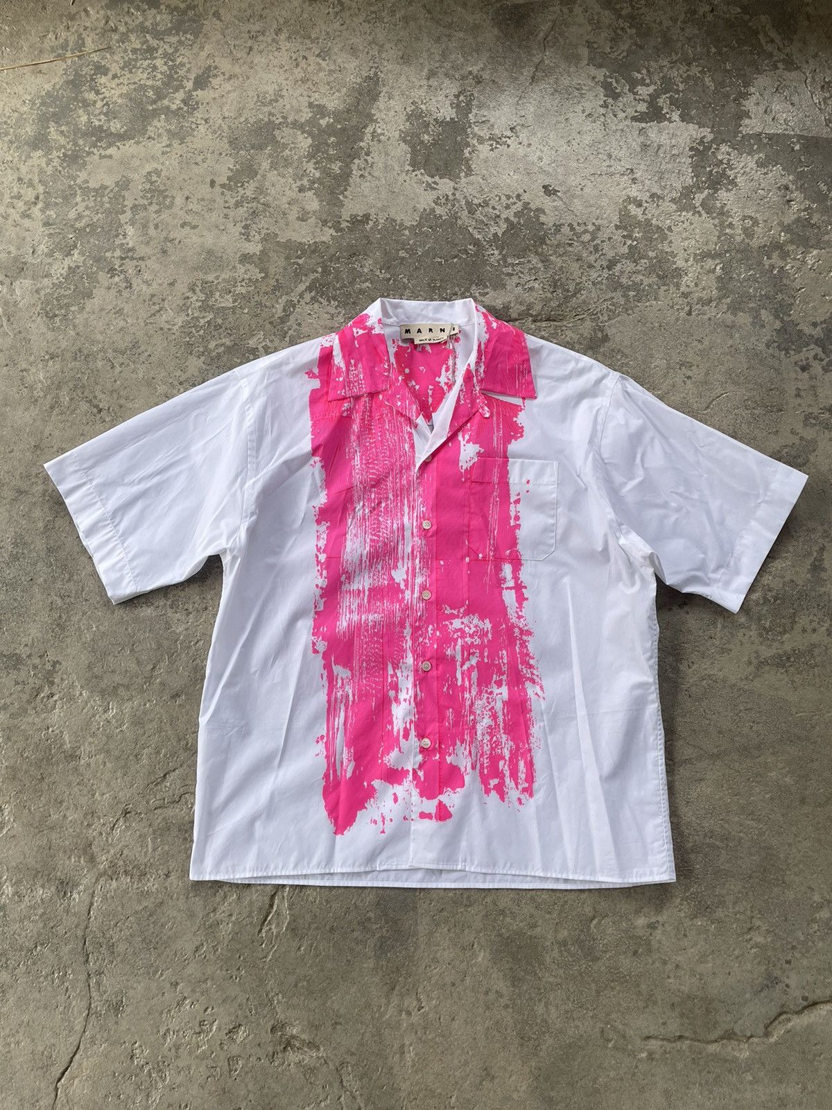 image of Marni Brushstroke Shirt in White, Men's (Size Medium)