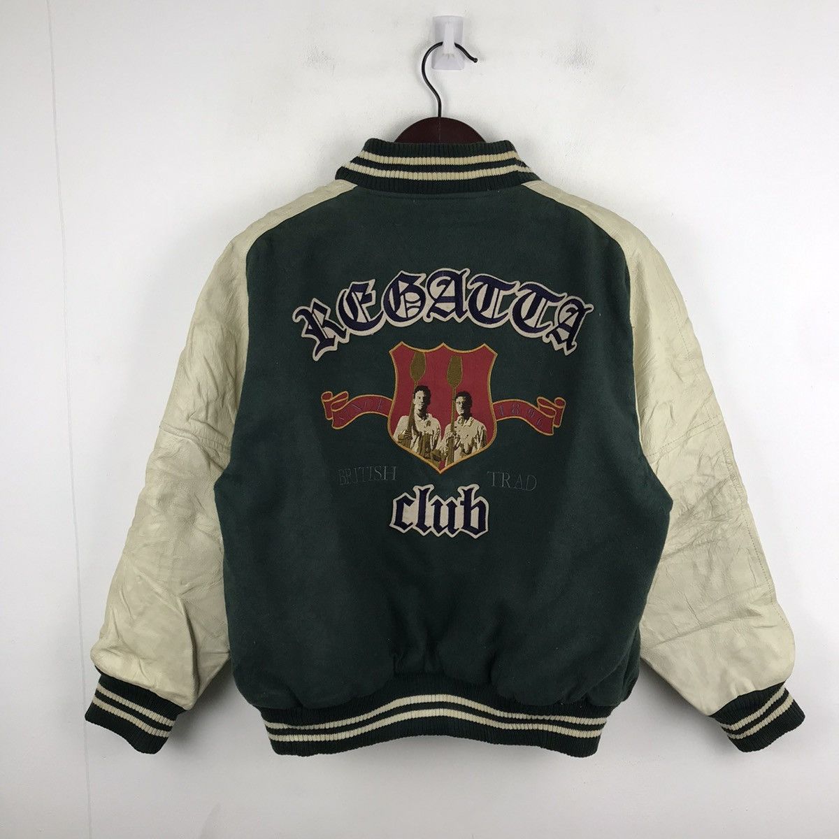 Vintage Regatta Club British Trad Green Varsity Jacket J82 | Grailed