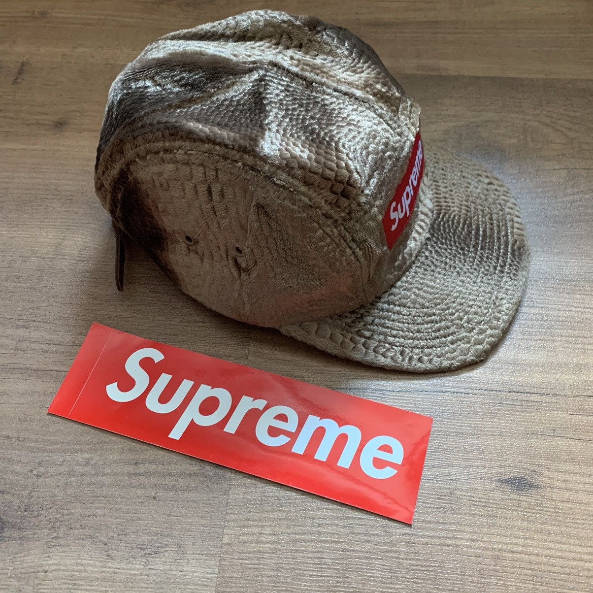 Supreme Authentic Supreme 16AW Croc Embossed Velvet Camp Cap