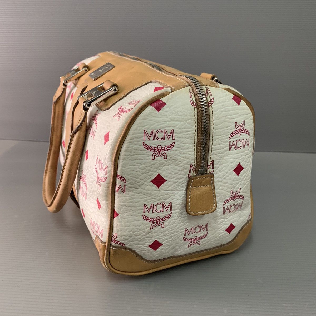 MCM MCM Monogram White Pink Speedy Bag Size ONE SIZE - 6 Thumbnail