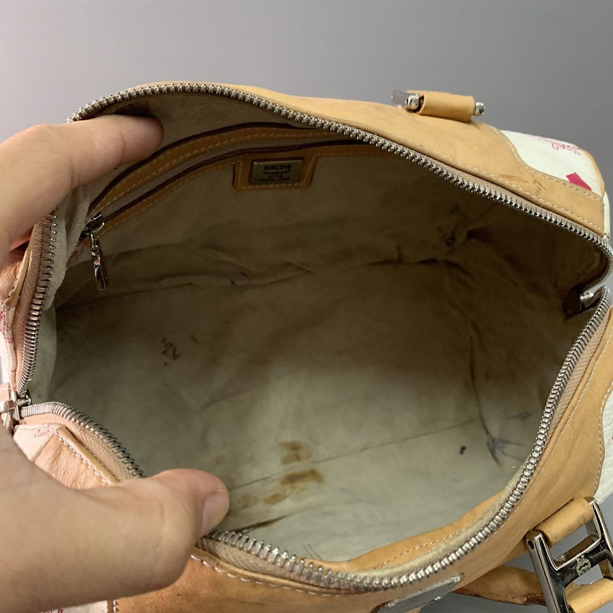 MCM MCM Monogram White Pink Speedy Bag Size ONE SIZE - 9 Thumbnail