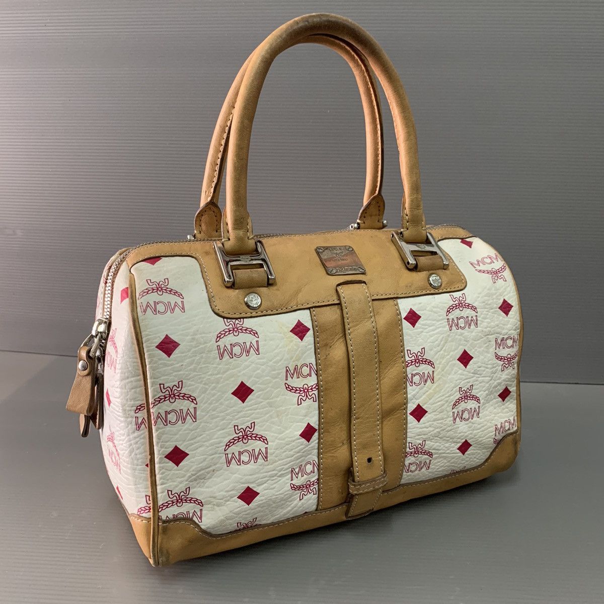 MCM MCM Monogram White Pink Speedy Bag Size ONE SIZE - 2 Thumbnail