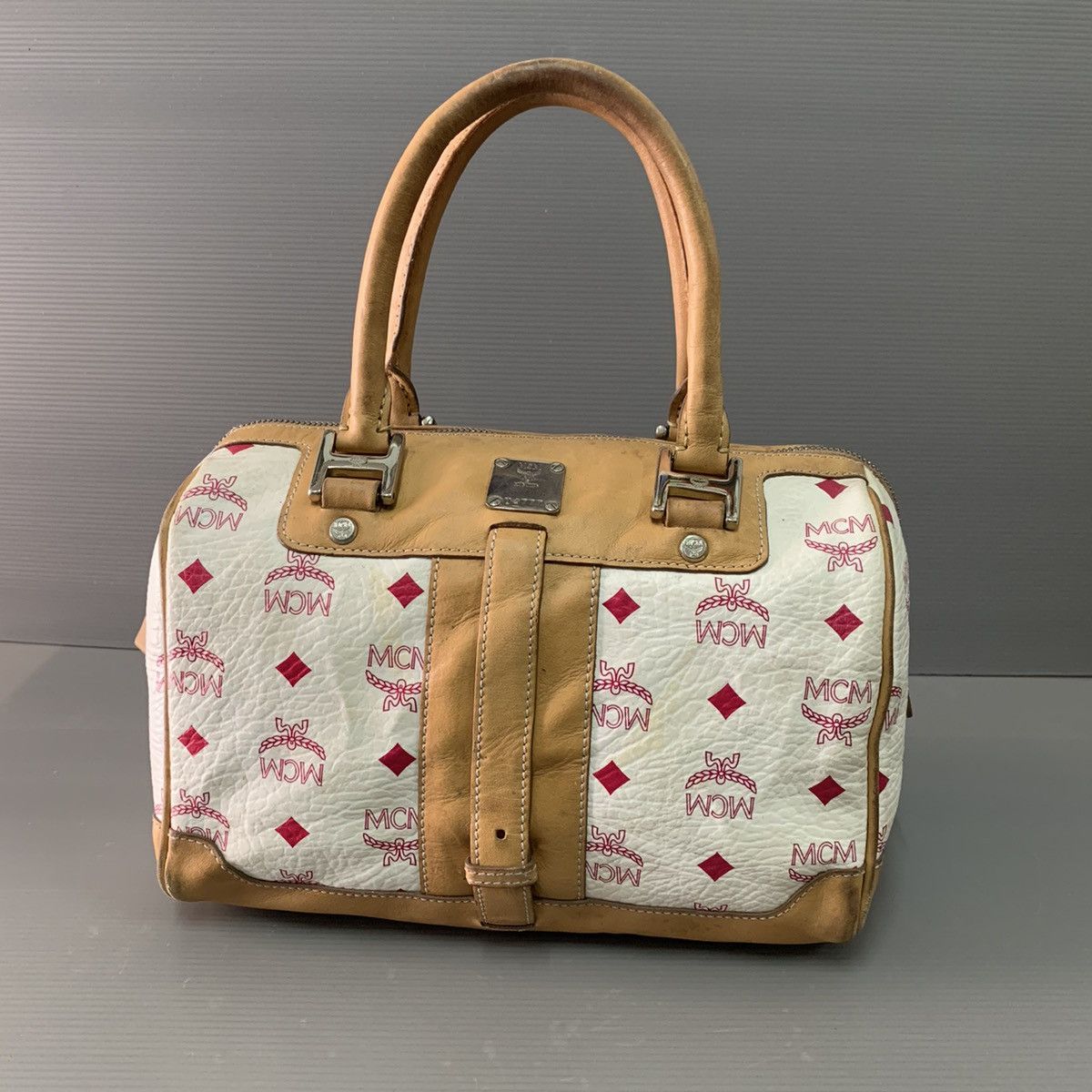 MCM MCM Monogram White Pink Speedy Bag Size ONE SIZE - 1 Thumbnail