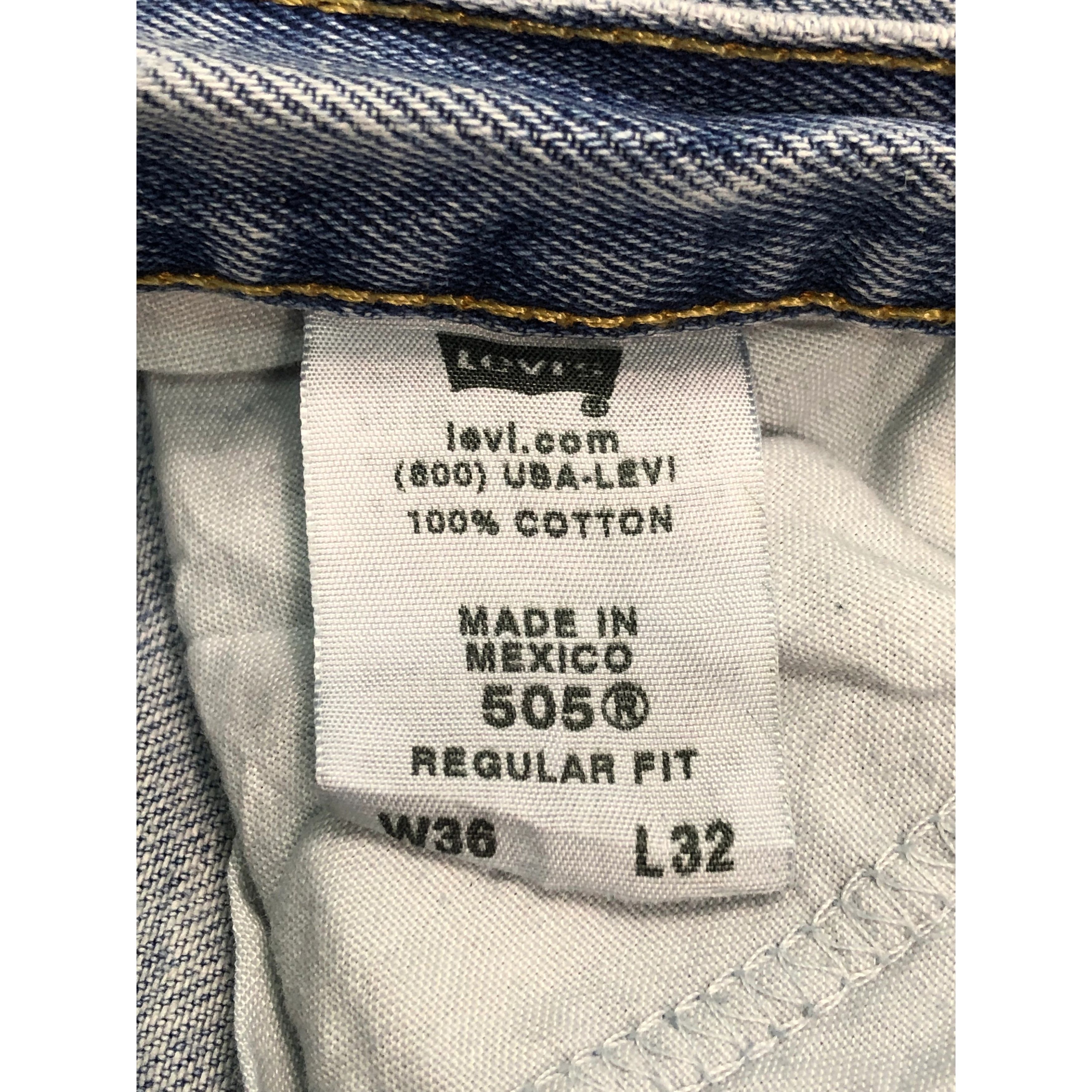 Levi's Vintage Levis 505 Regular Fit Faded Denim DP0196 Size US 35 - 5 Thumbnail