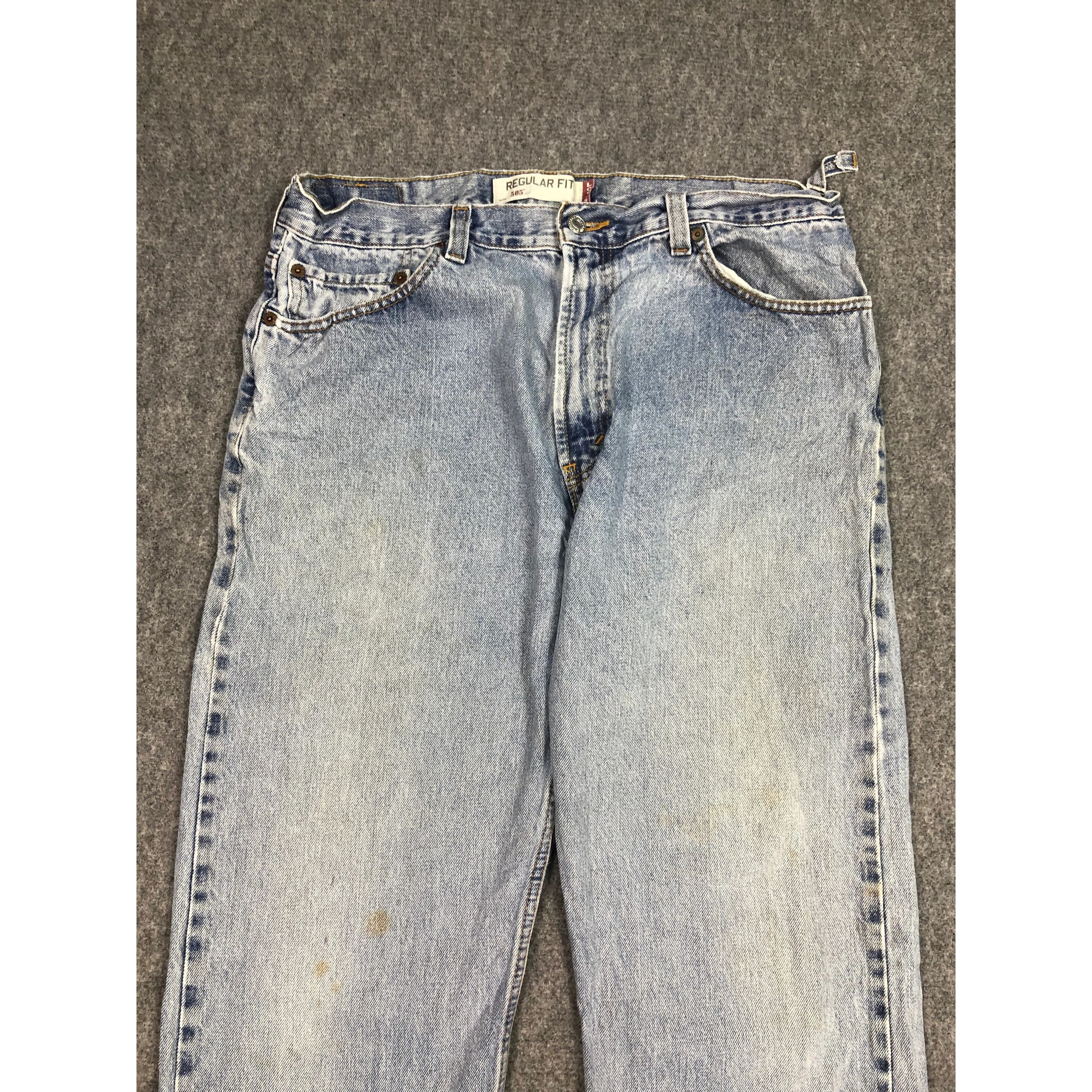 Levi's Vintage Levis 505 Regular Fit Faded Denim DP0196 Size US 35 - 3 Thumbnail