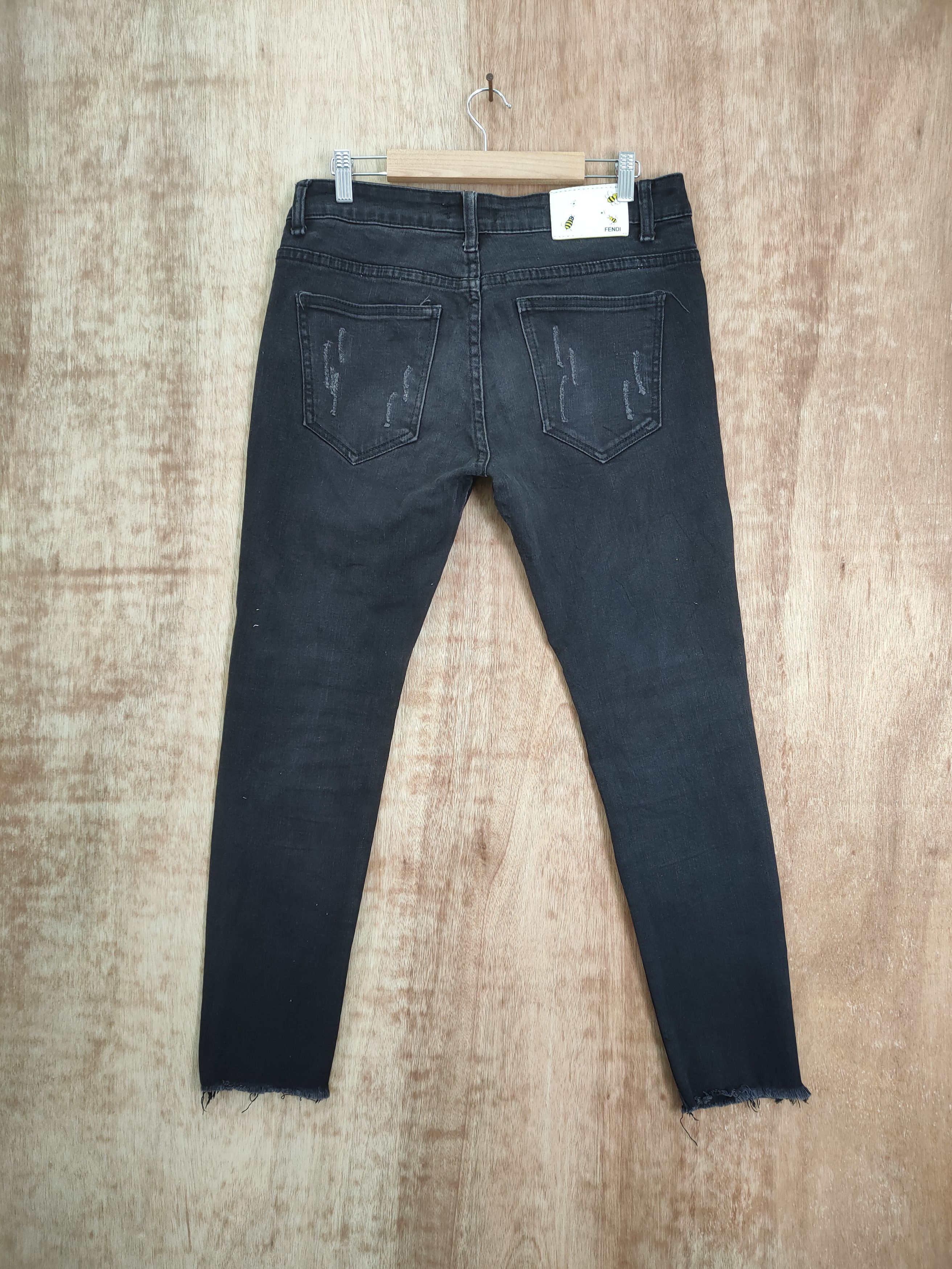 Japanese Brand JAPANESE SKINNY RIPPEP FENDI STYLE JEAN DENIM PANTS Size US 31 - 8 Thumbnail