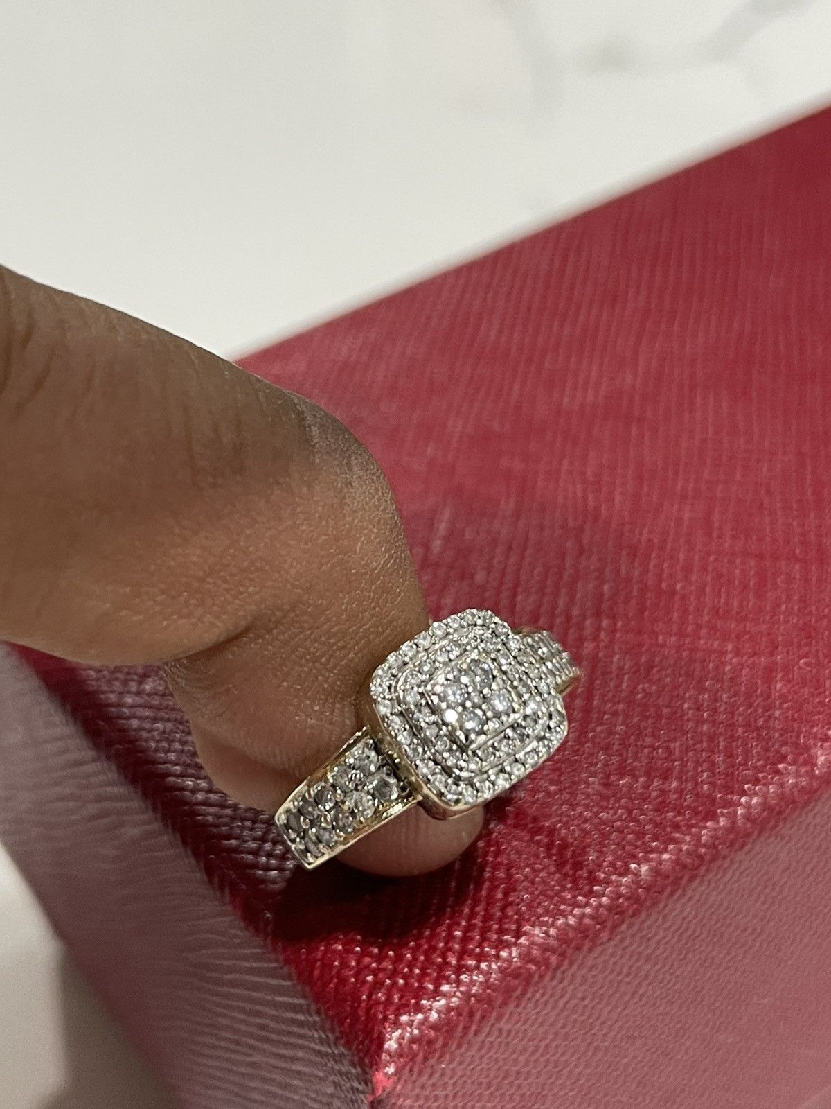 image of 10K Solid Gold x Diamond 10Kt Gold Ring W/ Authentic Diamonds (0.87Ct) in Gold/Silver, Men's