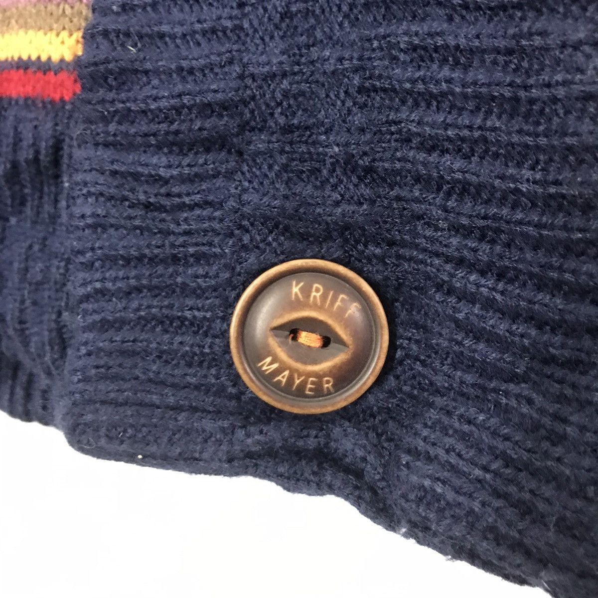 Japanese Brand Vintage Kriff mayer knitwear cardigan stripe colour Jackets Size US L / EU 52-54 / 3 - 5 Thumbnail