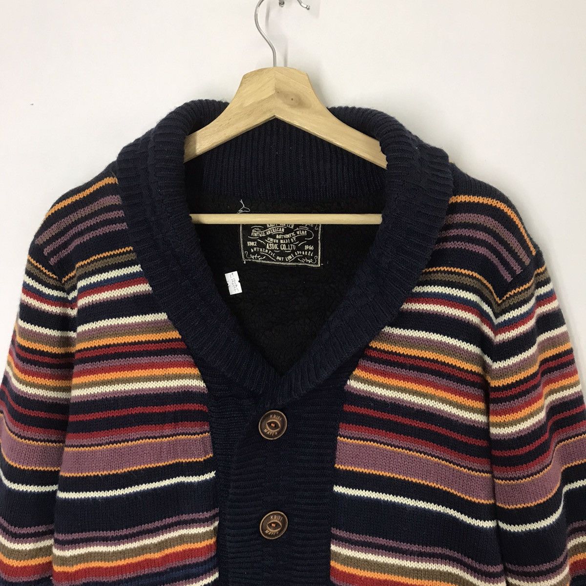 Japanese Brand Vintage Kriff mayer knitwear cardigan stripe colour Jackets Size US L / EU 52-54 / 3 - 2 Thumbnail