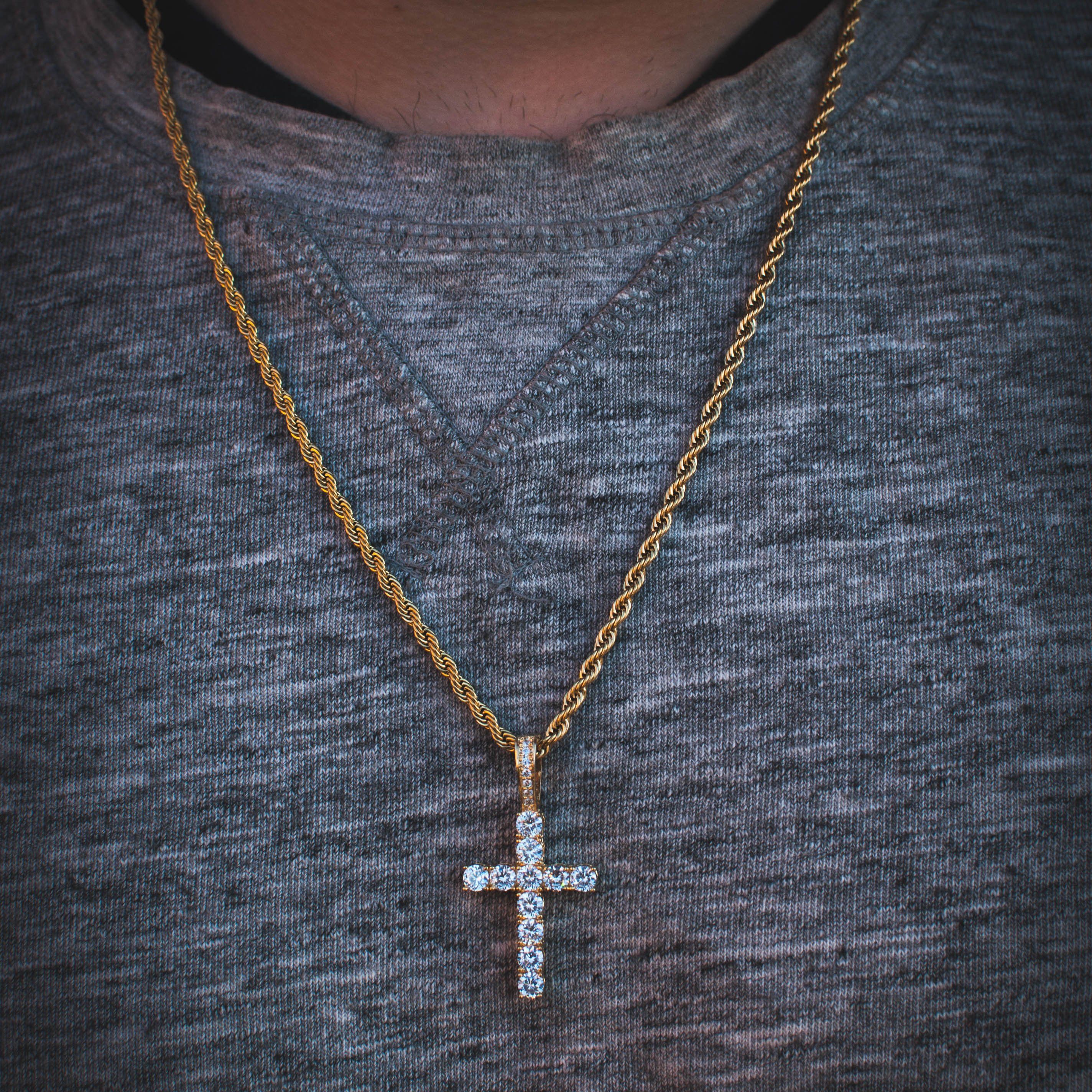 Rope chain with diamond cross hotsell
