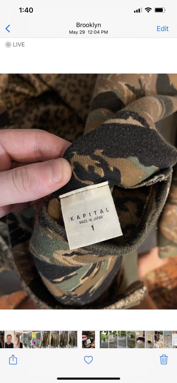 Kapital Fleece Camouflage Reversible Cardigan Size US L / EU 52-54 / 3 - 8 Thumbnail