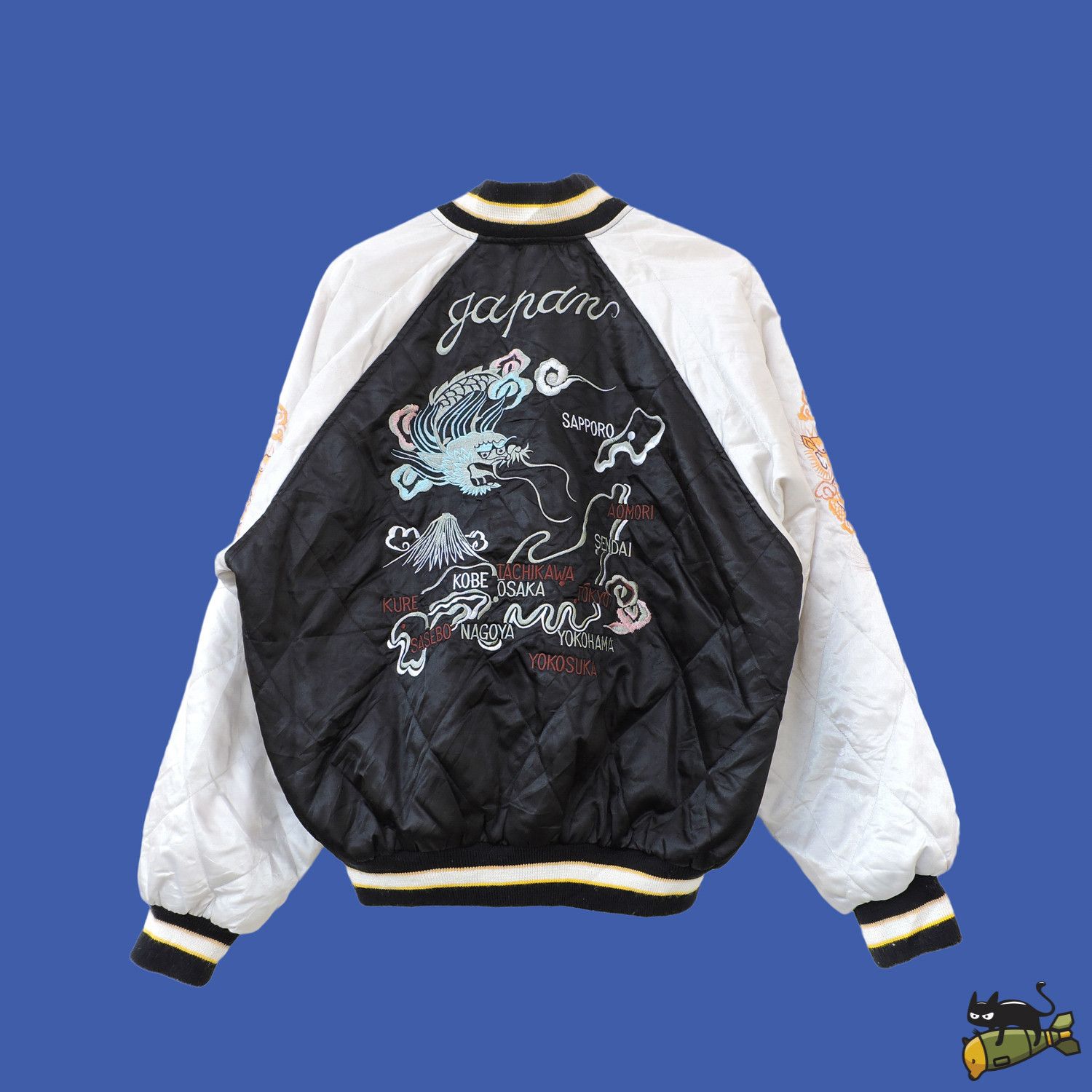 Japanese Brand Houston Japanese Map Dragon Ryu Sukajan Souvenir Jacket ...