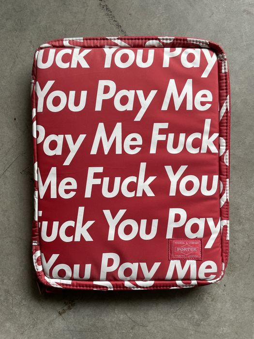 Supreme Supreme x HEAD PORTER “Fuck You Pay Me” iPad Case | Grailed