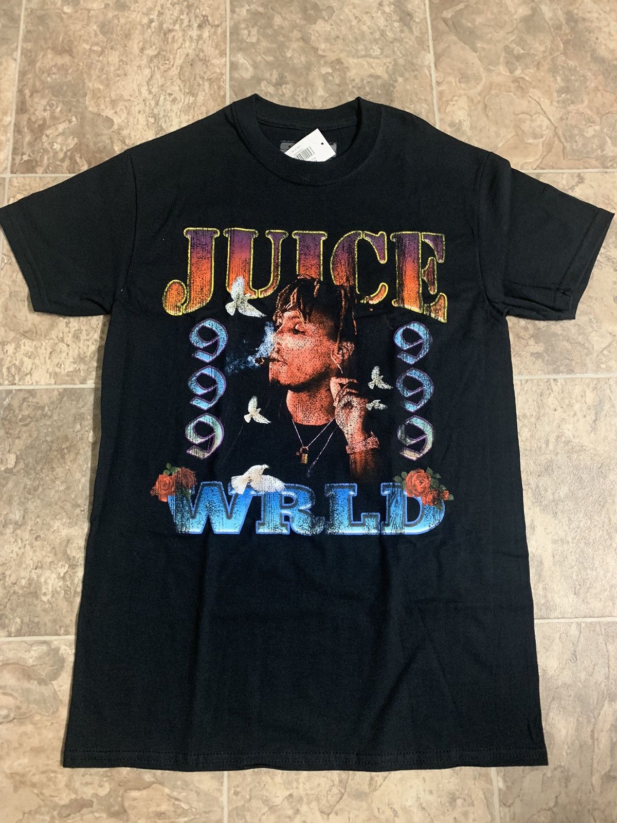 999 JUICE WRLD Rap T-shirt, Men's Size Medium cotton black type Vintage Second Hand