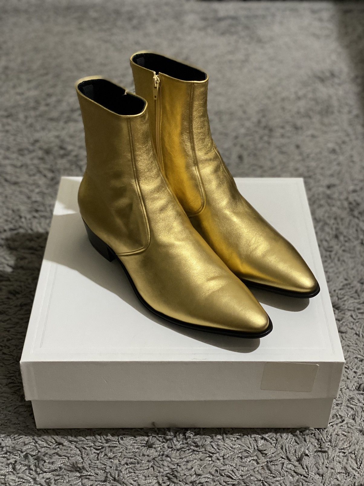 Celine Jacno 60 Boots in Gold | Grailed