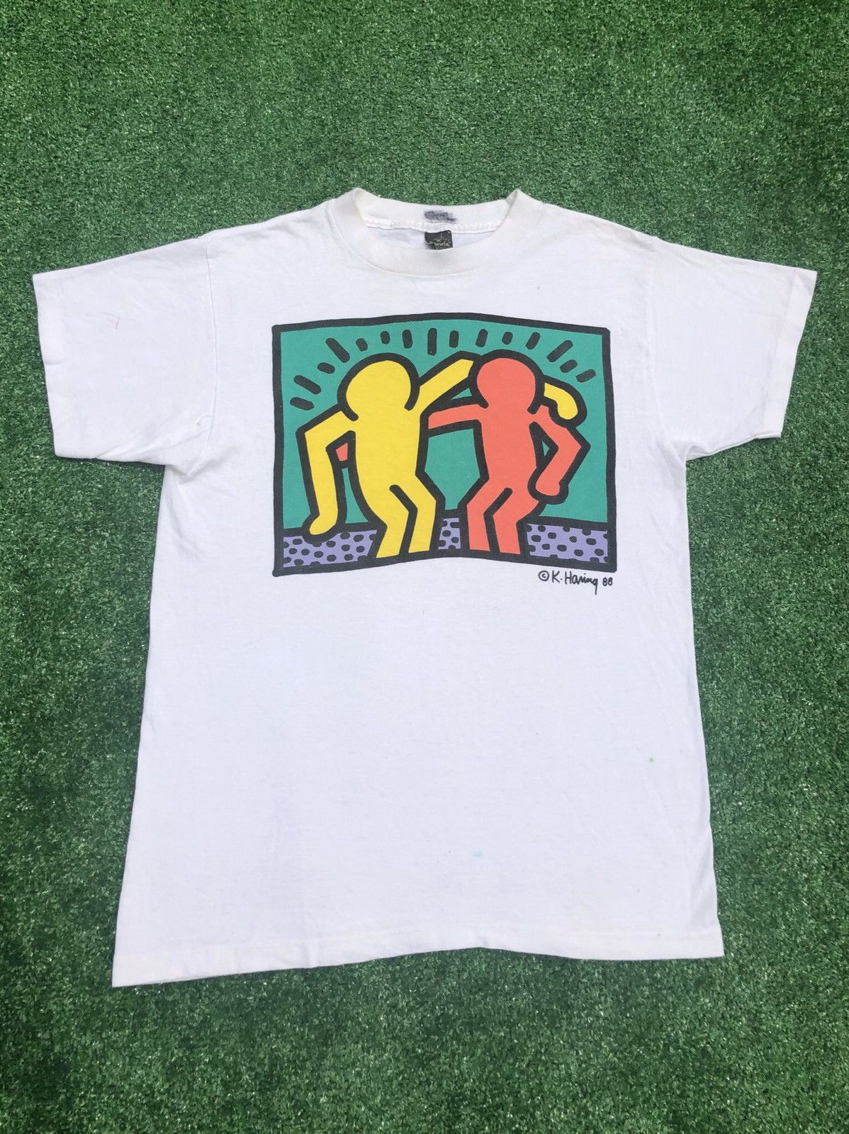 Keith Haring × Vintage Vintage 80s Keith Haring Shirt Pop Shop Art Tee Best Buddies Size US L / EU 52-54 / 3 - 1 Thumbnail