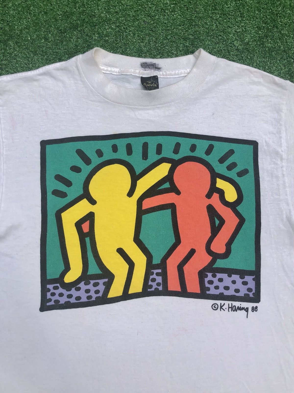 Keith Haring × Vintage Vintage 80s Keith Haring Shirt Pop Shop Art Tee Best Buddies Size US L / EU 52-54 / 3 - 2 Thumbnail