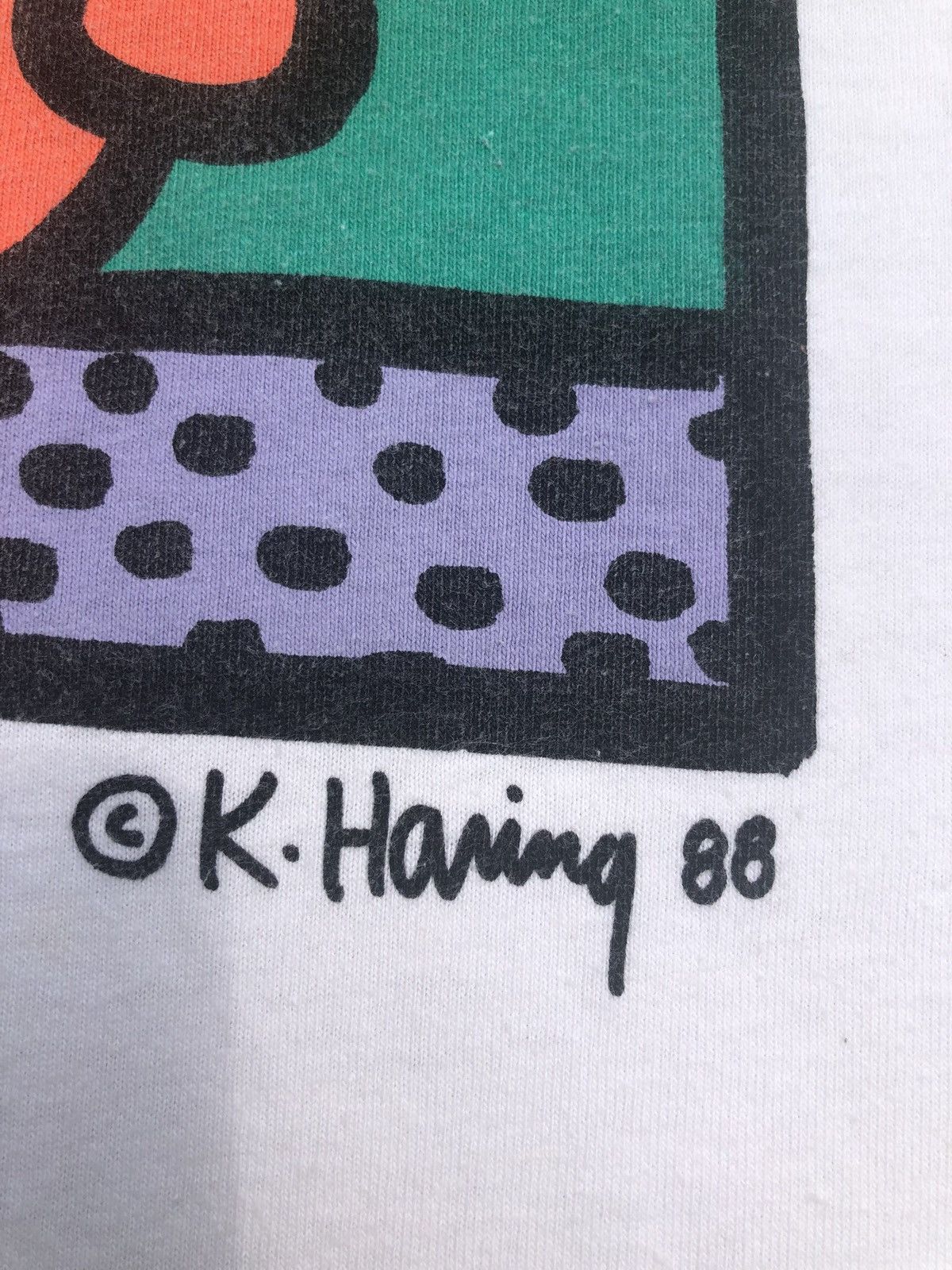 Keith Haring × Vintage Vintage 80s Keith Haring Shirt Pop Shop Art Tee Best Buddies Size US L / EU 52-54 / 3 - 4 Thumbnail