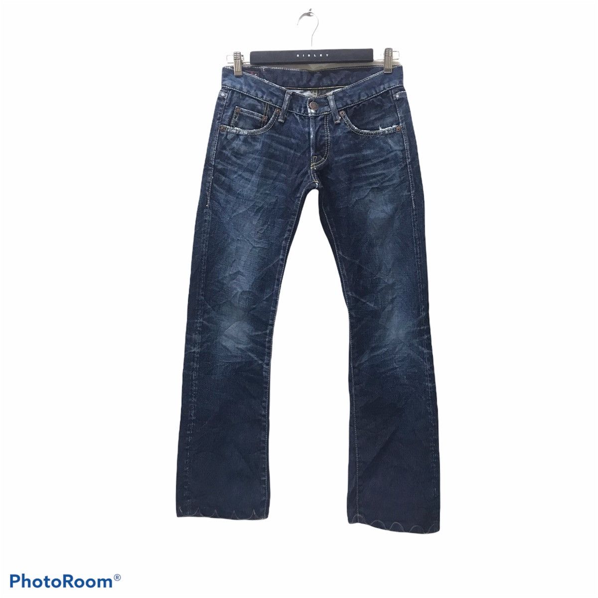 Japanese Brand Japanese Designer EGAODE TANOSHIKU Denim Selvedge low Rise Size 29" - 2 Thumbnail