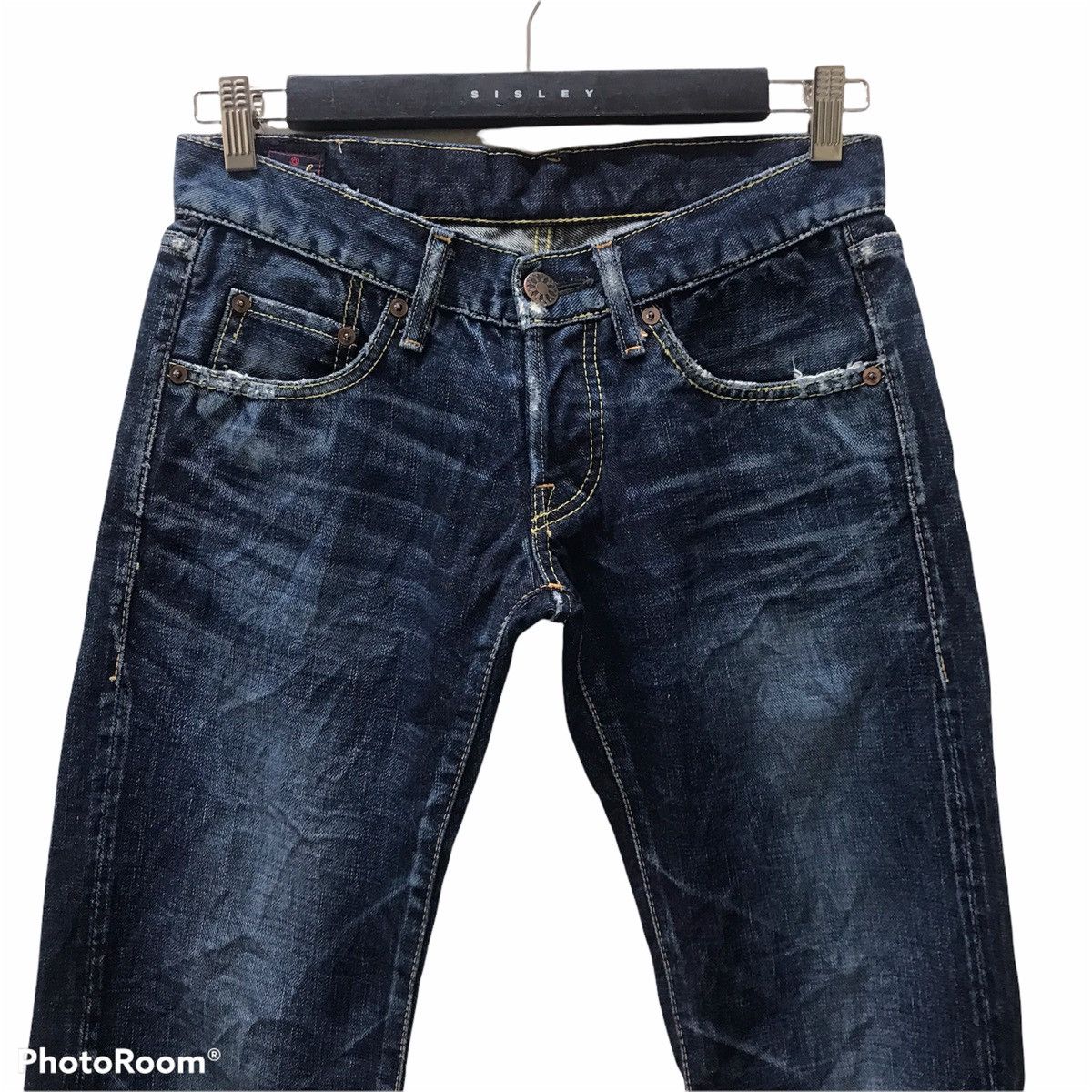 Japanese Brand Japanese Designer EGAODE TANOSHIKU Denim Selvedge low Rise Size 29" - 3 Thumbnail