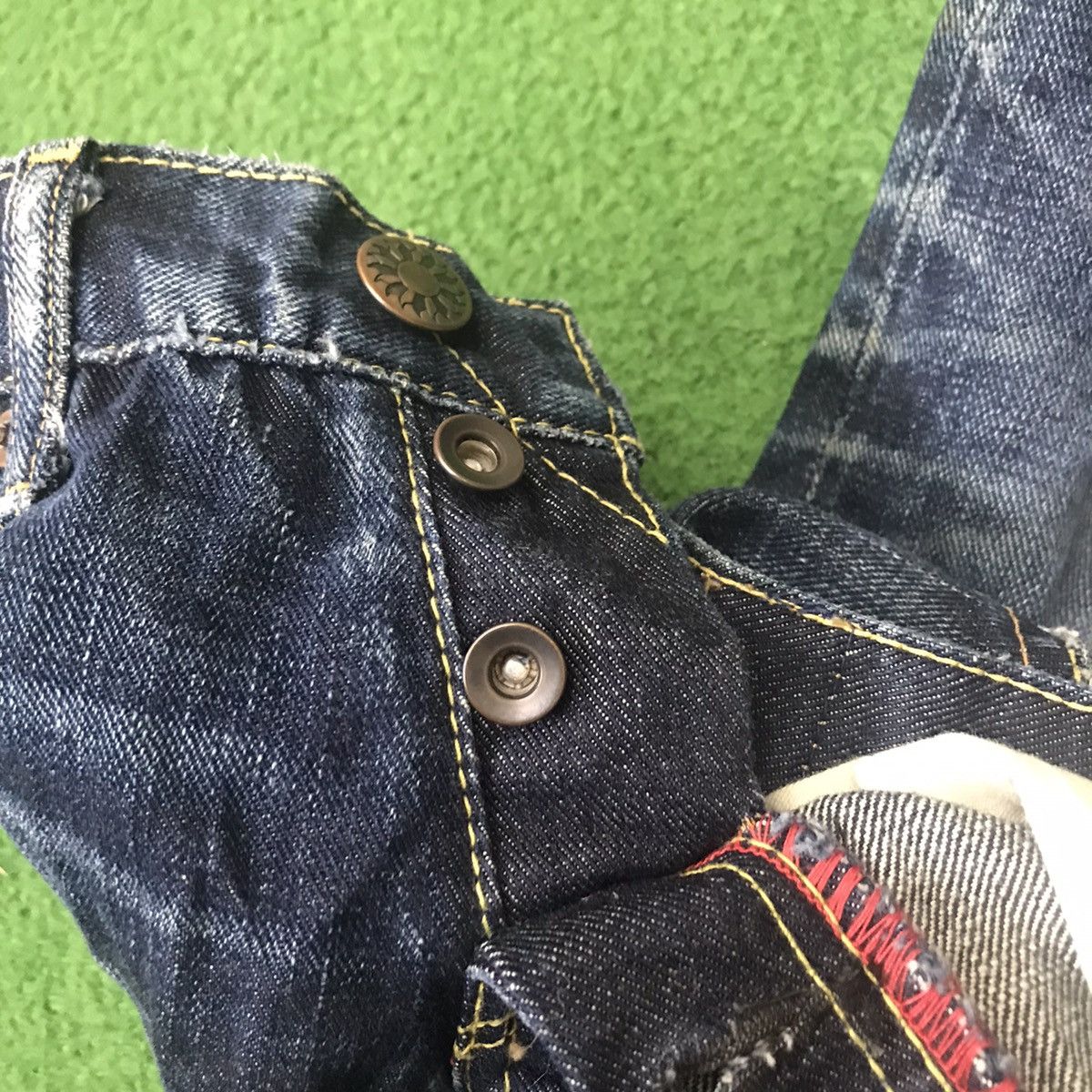 Japanese Brand Japanese Designer EGAODE TANOSHIKU Denim Selvedge low Rise Size 29" - 21 Thumbnail