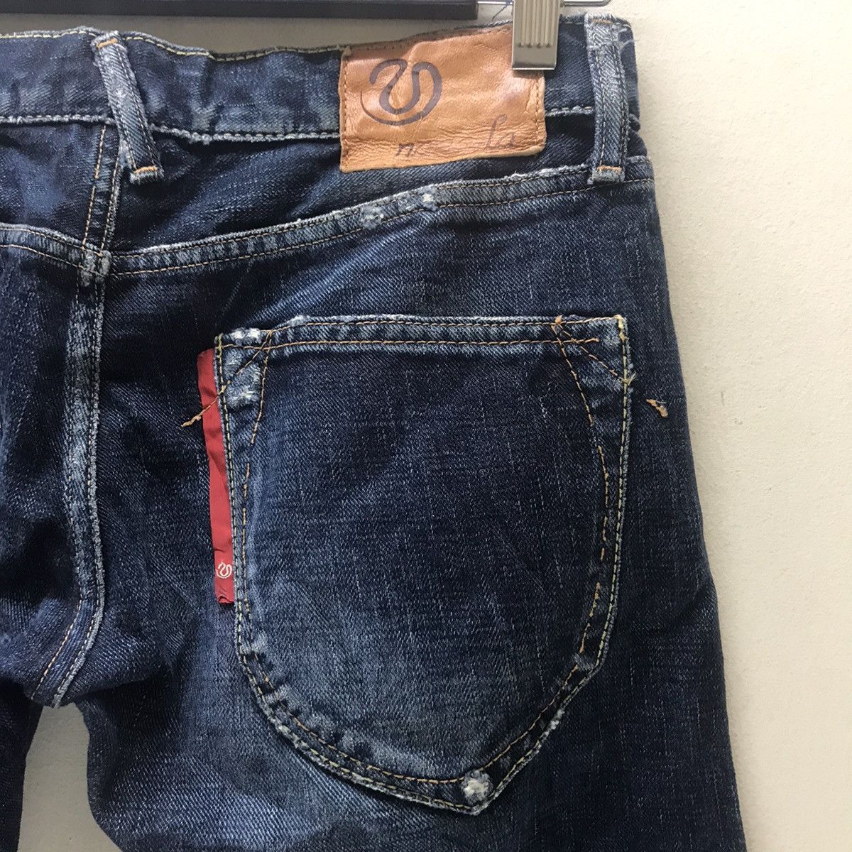 Japanese Brand Japanese Designer EGAODE TANOSHIKU Denim Selvedge low Rise Size 29" - 13 Thumbnail