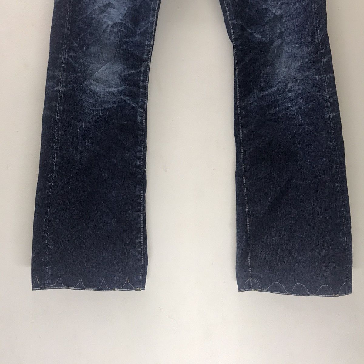 Japanese Brand Japanese Designer EGAODE TANOSHIKU Denim Selvedge low Rise Size 29" - 8 Thumbnail