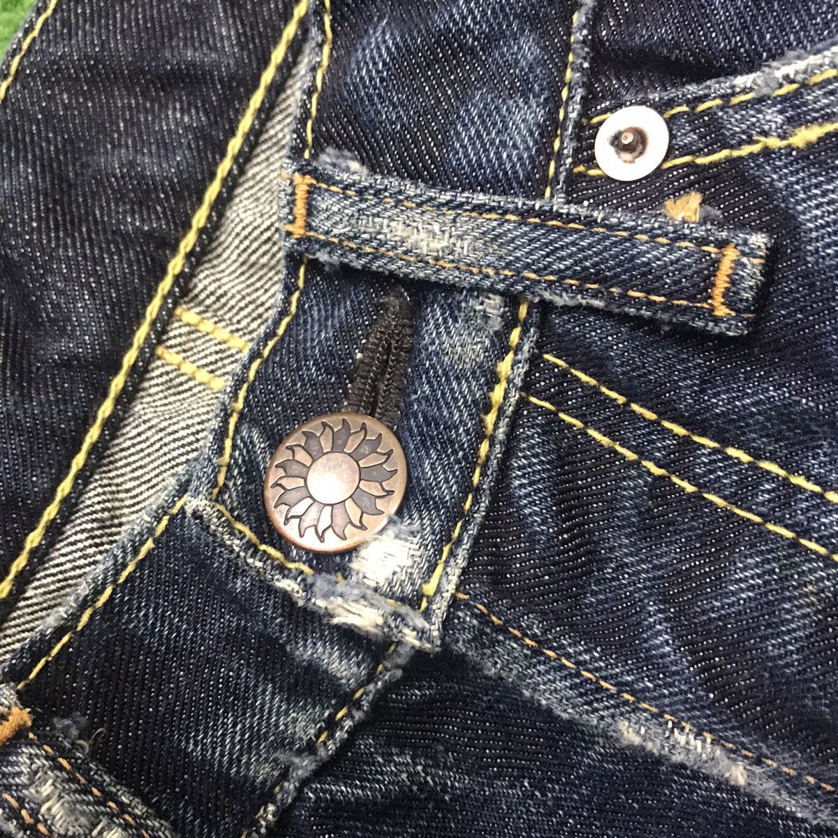Japanese Brand Japanese Designer EGAODE TANOSHIKU Denim Selvedge low Rise Size 29" - 19 Thumbnail
