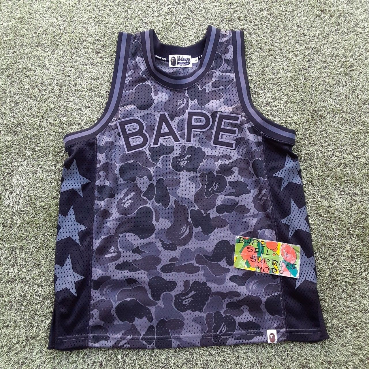 Bape Color Camo Basketball Tank Top 'Navy' Men's Size Small