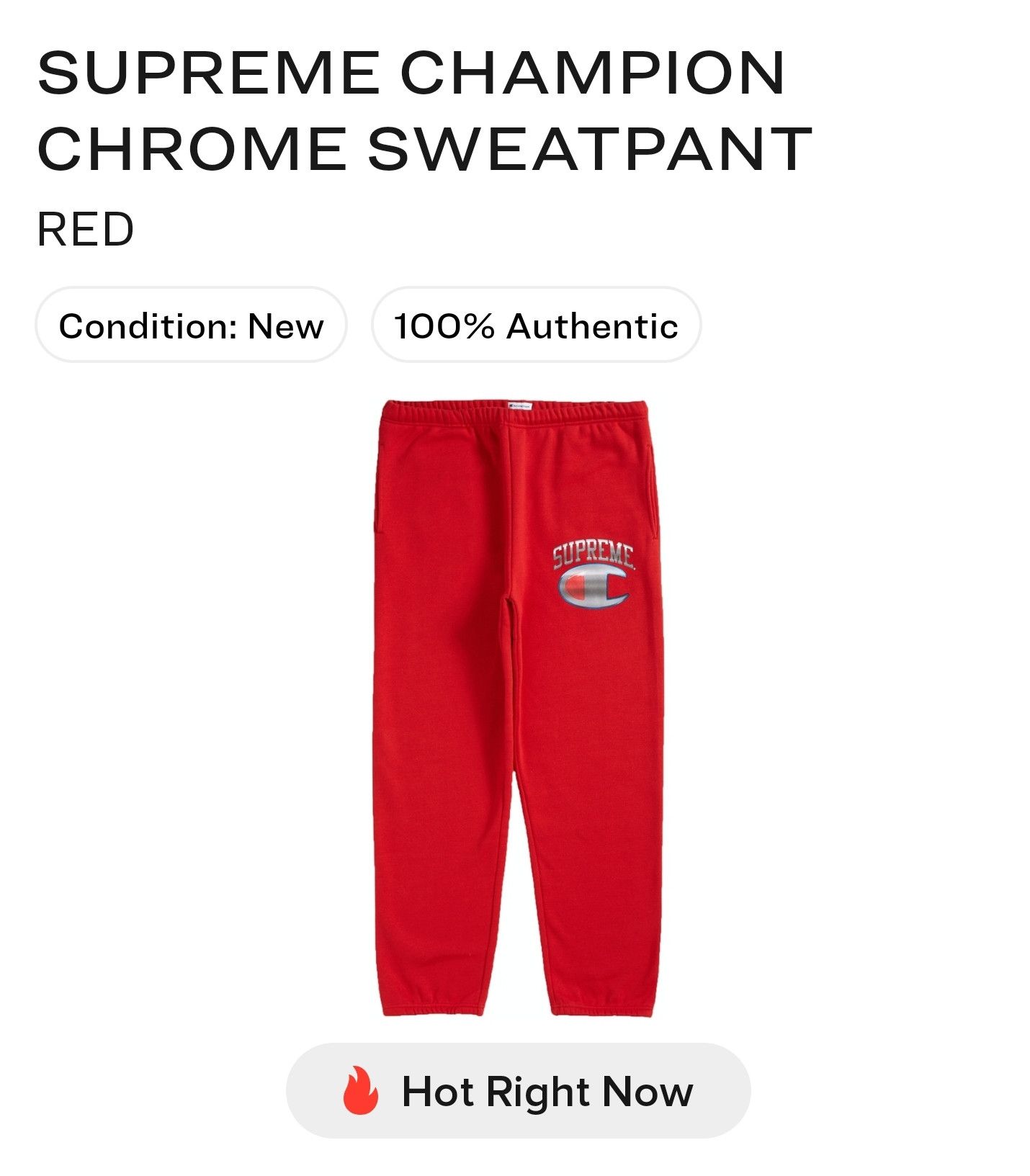 Supreme Champion Chrome Sweatpant Heather Grey