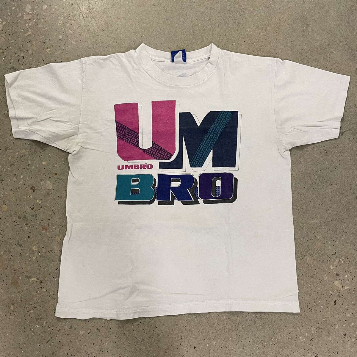 Chemise Umbro Vintage Modèle 1992/1994 Bleue Taille L Adulte - Occasion Très Bon état