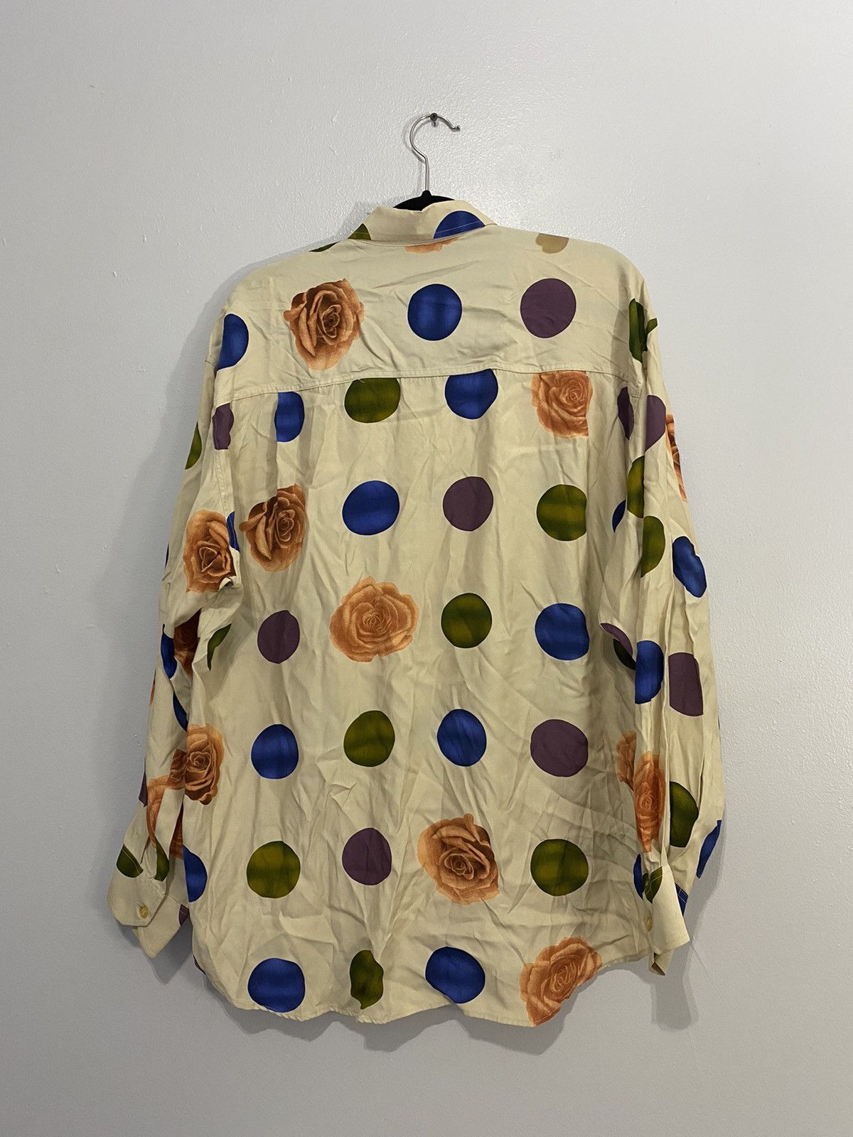 Japanese Brand Vintage Cream Polka Dot Rayon Yashi Yamamuri Shirt Size US L / EU 52-54 / 3 - 2 Thumbnail