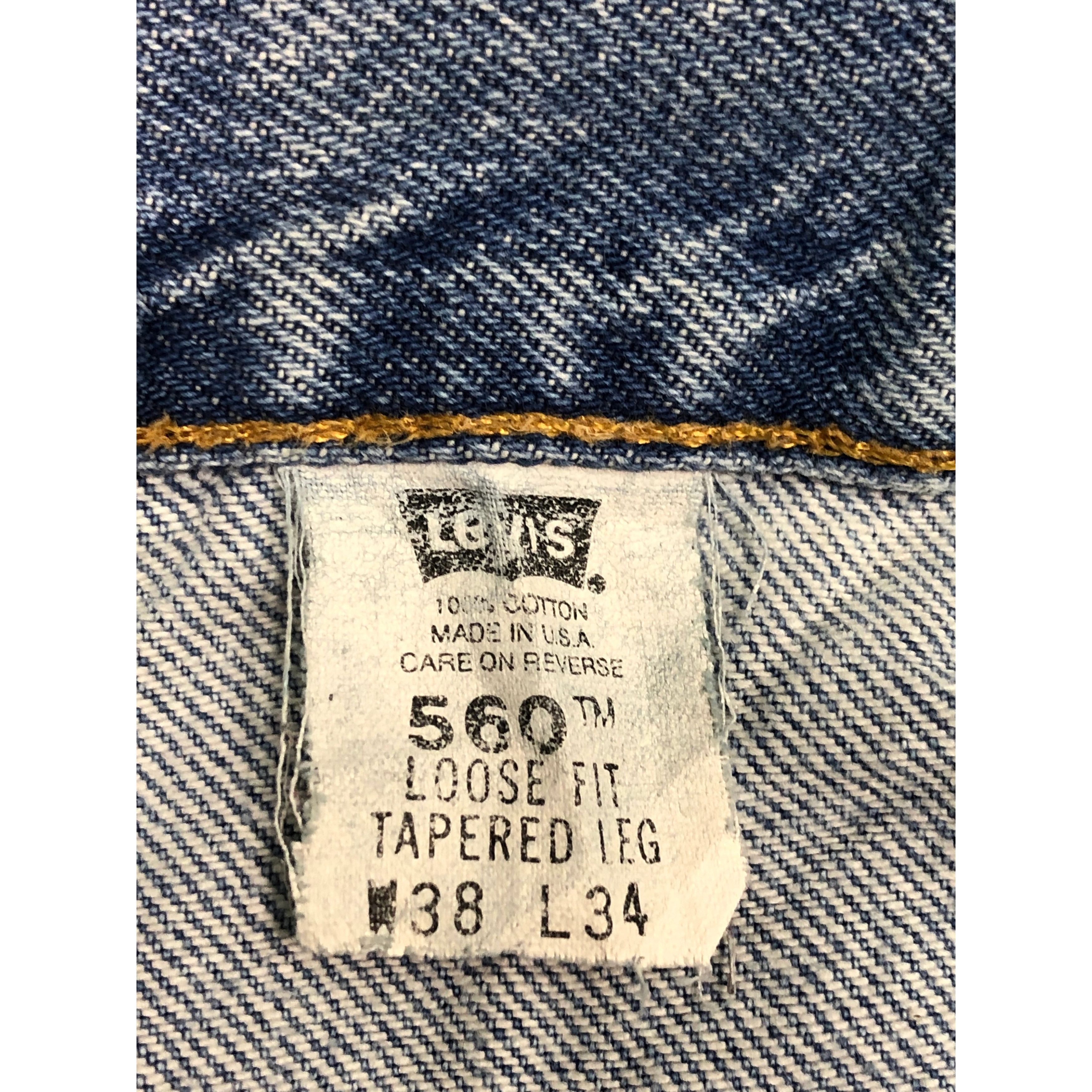 Levi's Vintage 90s Levis 560 Blue Comfort Fit Faded Denim DP0154 Size US 39 - 6 Thumbnail