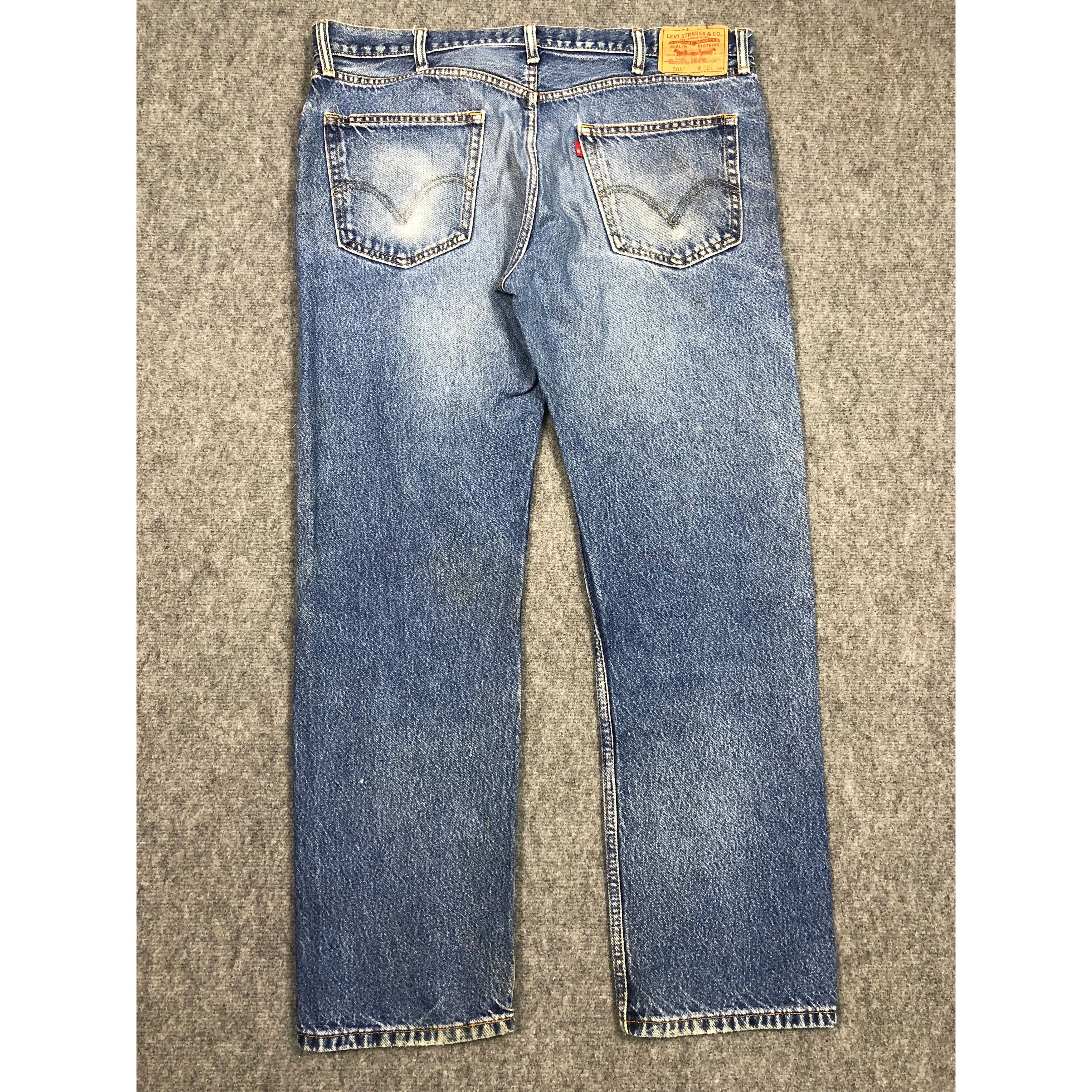 Levi's Vintage Levis 505 Regular Fit Faded Denim DP0157 Size US 39 - 2 Thumbnail