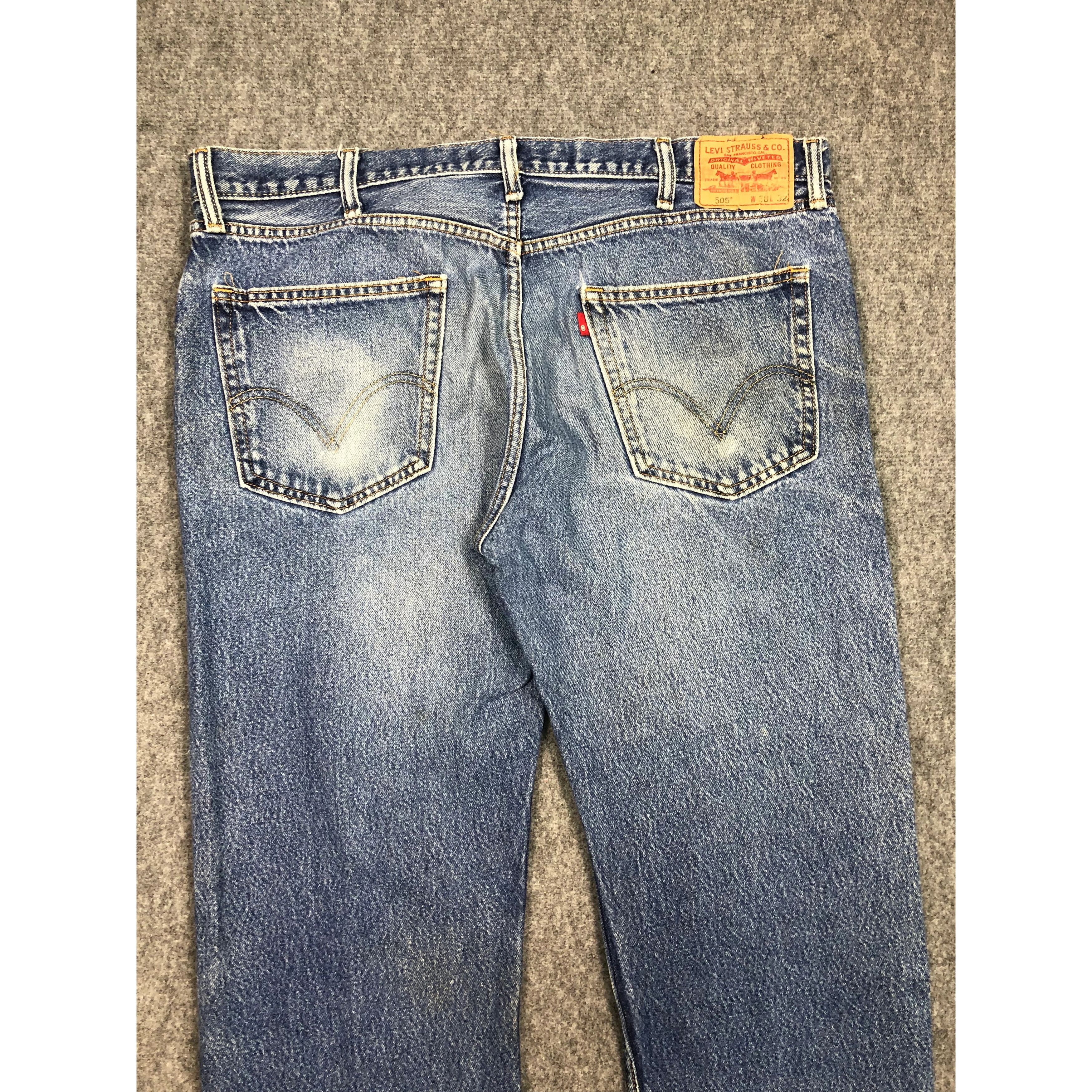 Levi's Vintage Levis 505 Regular Fit Faded Denim DP0157 Size US 39 - 4 Thumbnail