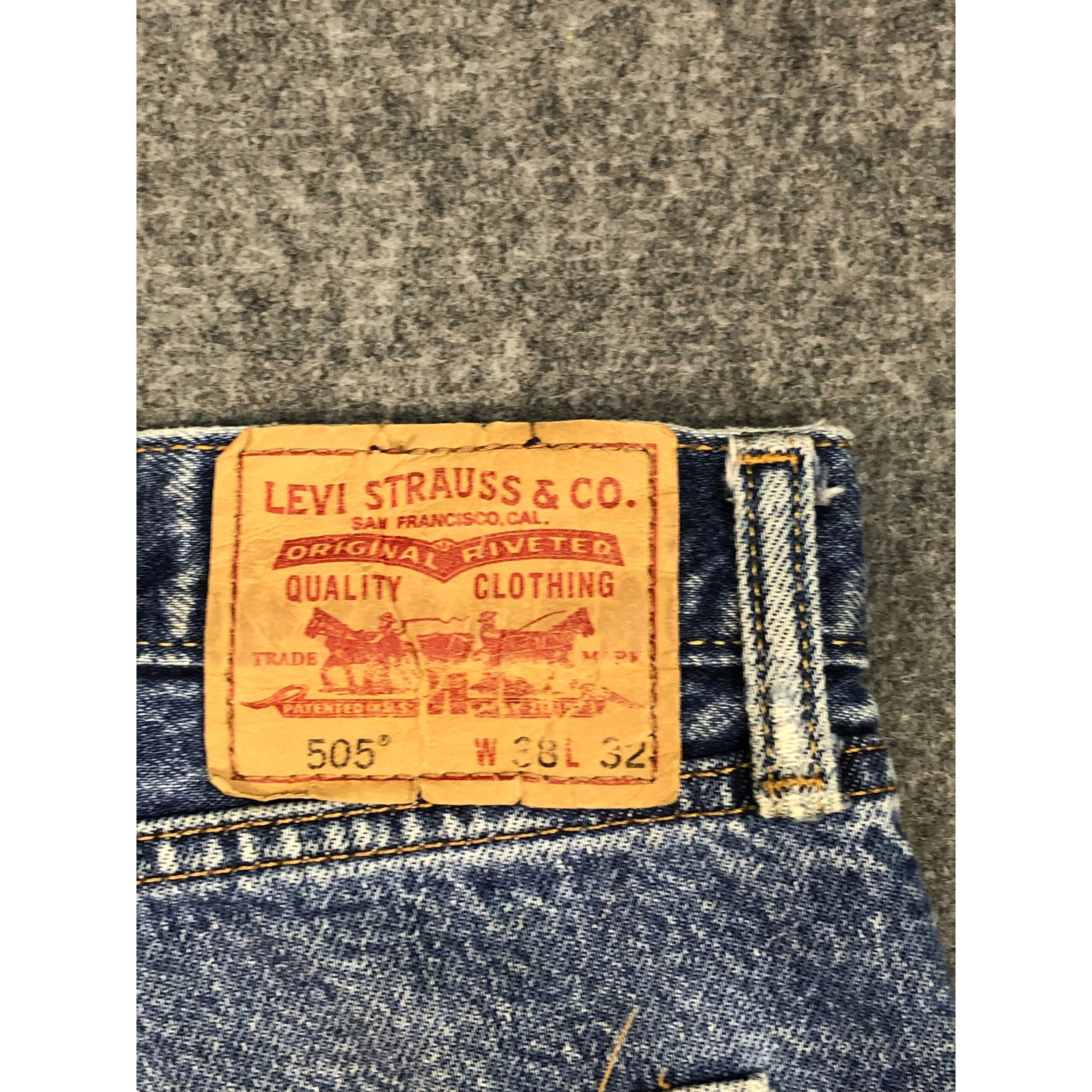 Levi's Vintage Levis 505 Regular Fit Faded Denim DP0157 Size US 39 - 5 Thumbnail