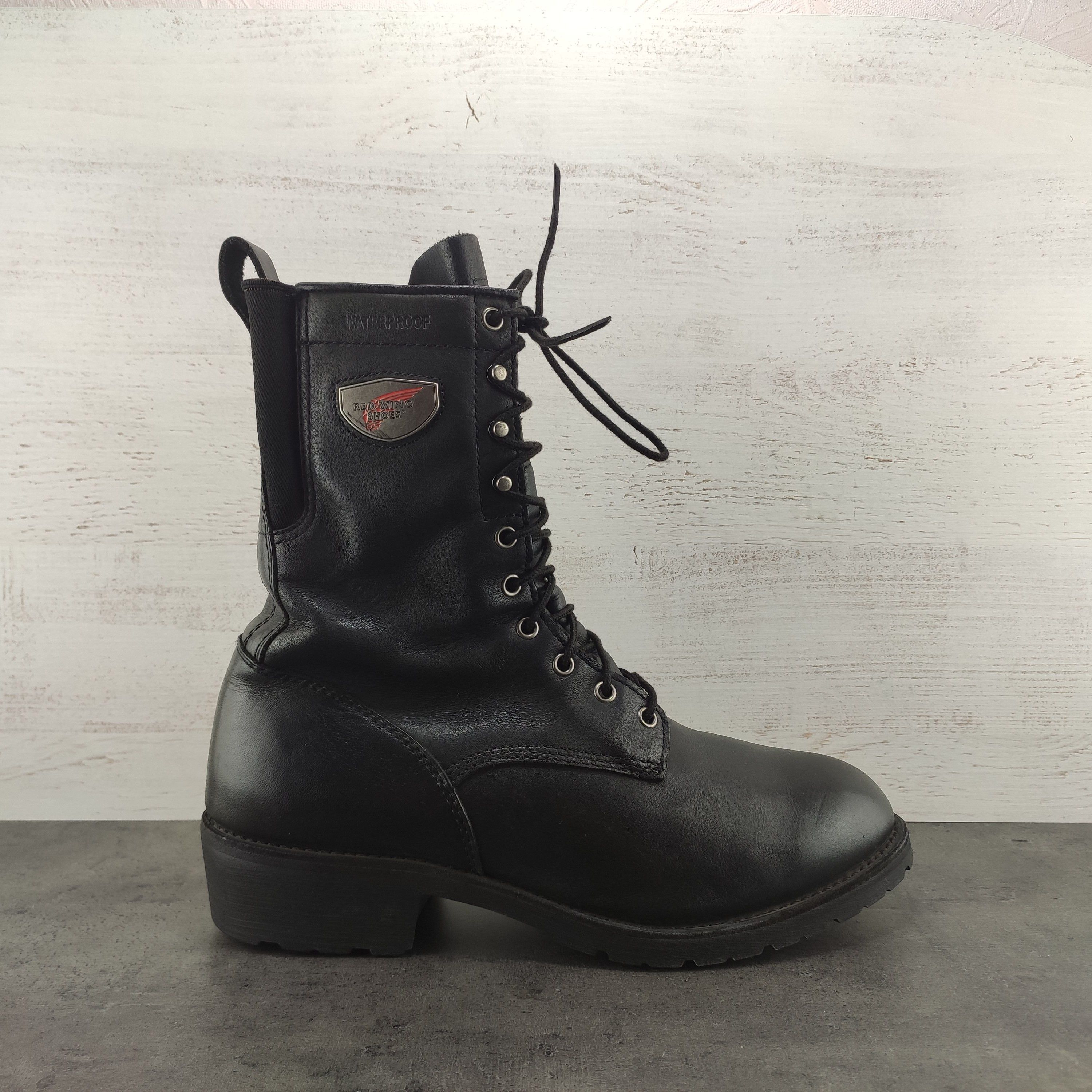 Red Wing 980 Motorcycle Boots 9 Mens Black Leather Vibram Work Logger Red Wing 1698 Loggermax 9 main image 3