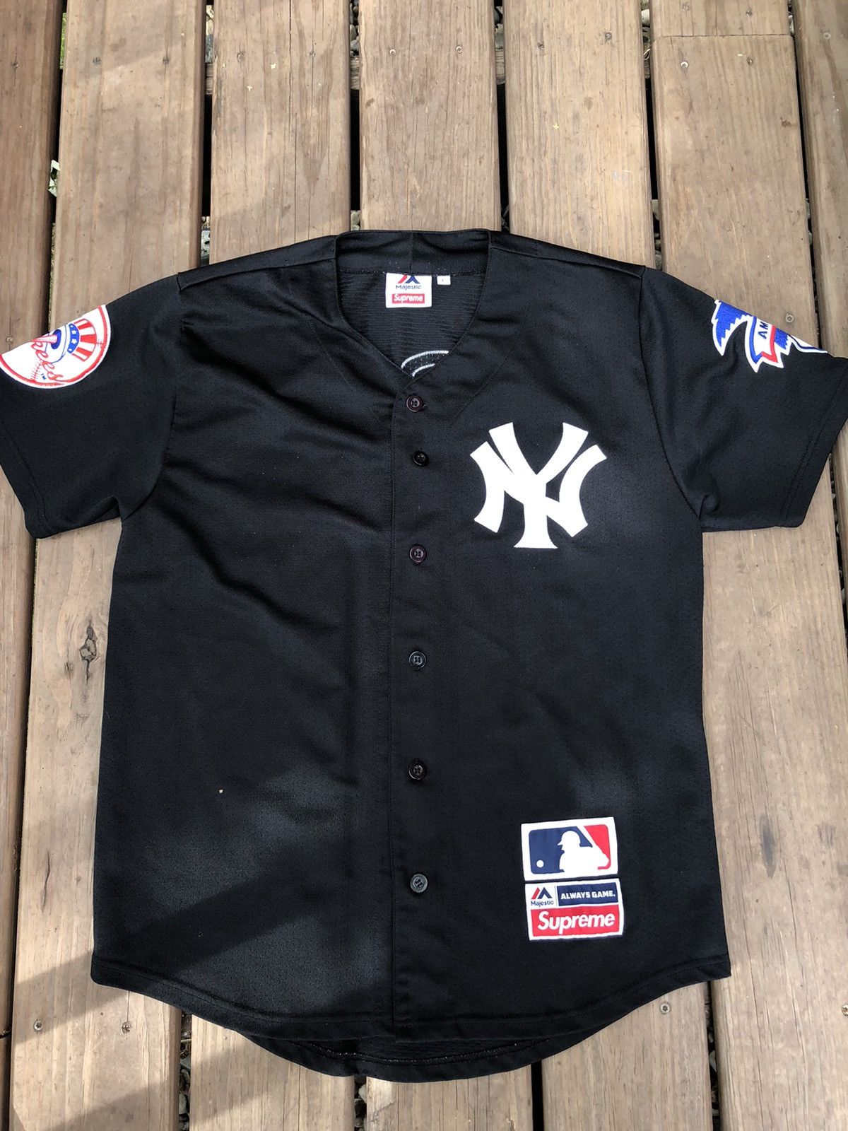 Supreme Yankees Baseball Jersey Black Men's - SS15 - US