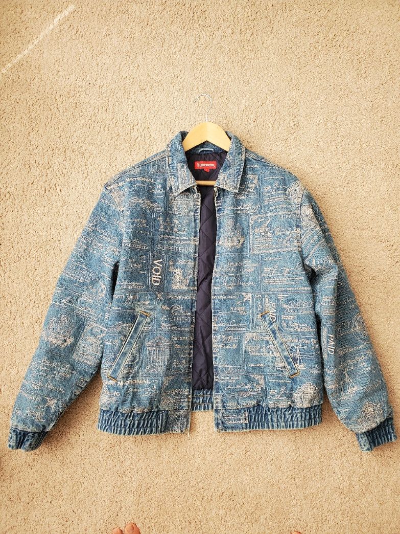 Supreme Checks Blue Checks Embroidered Denim Jacket Buy Supreme