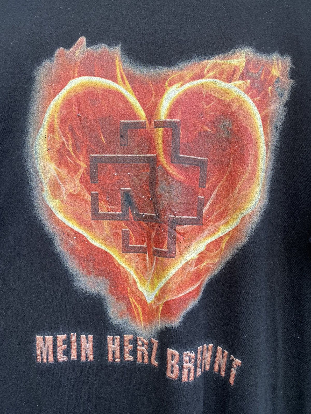 Band Tees Vintage Rammstein “Mein Herz Brennt” Burning Tee XL Black Size US XXL / EU 58 / 5 - 3 Thumbnail