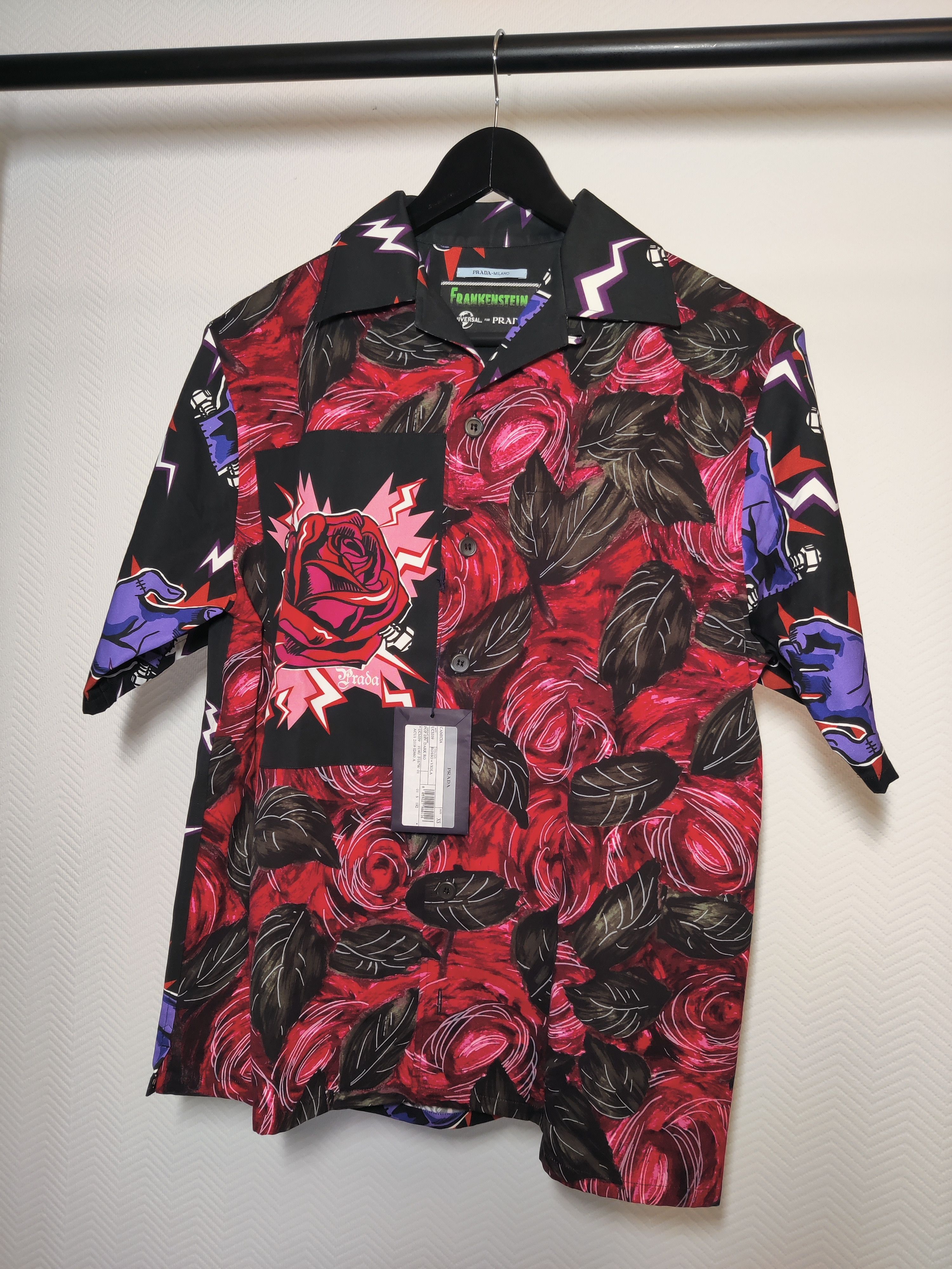 R*様 プラダ Frankenstein Rose Bowling Shirt Prada × Universal Studios Prada Frankenstein Rose Bowling Shirt