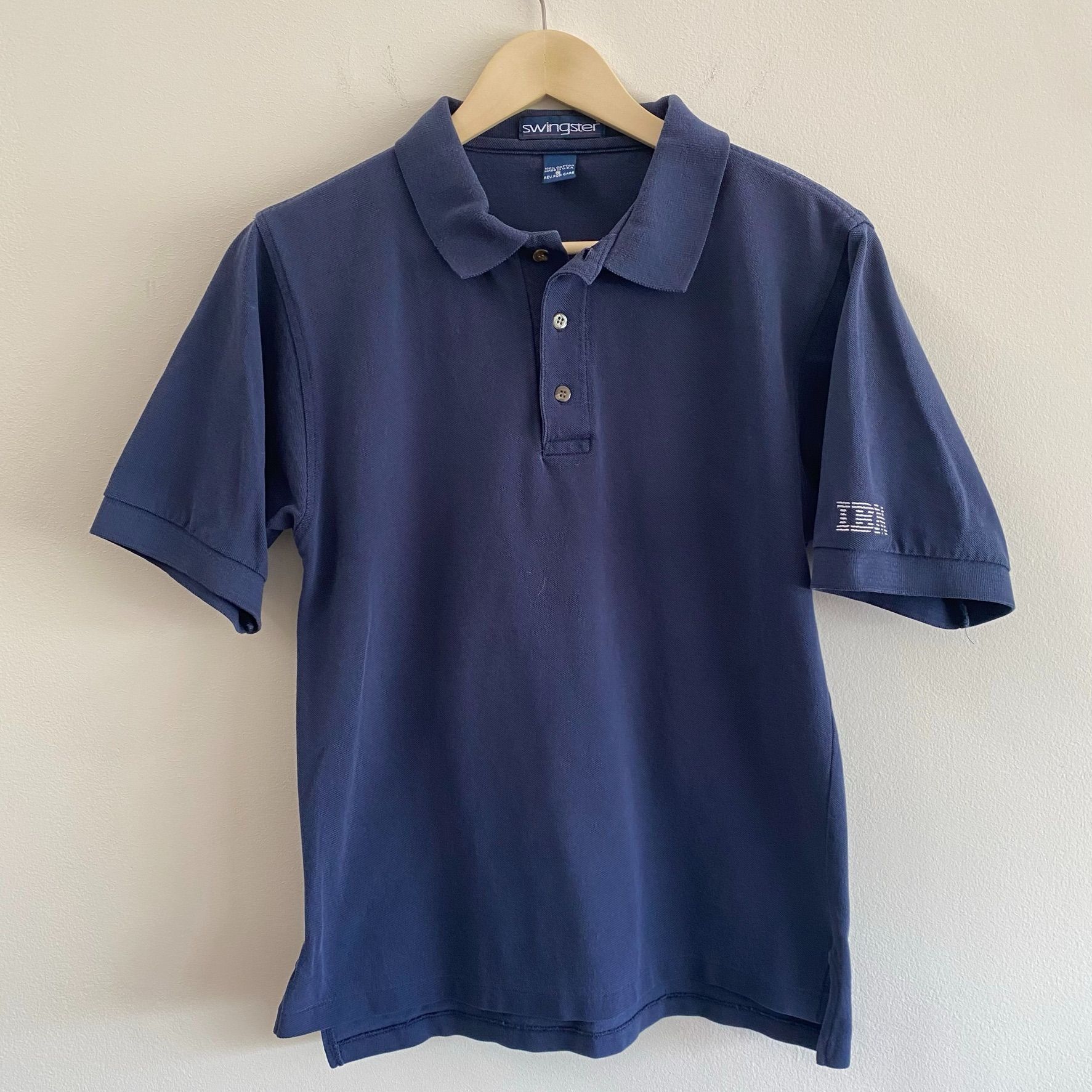 Swingster Men's Vintage Navy Classic IBM Tech Pique Polo Shirt S Size US S / EU 44-46 / 1 - 1 Thumbnail