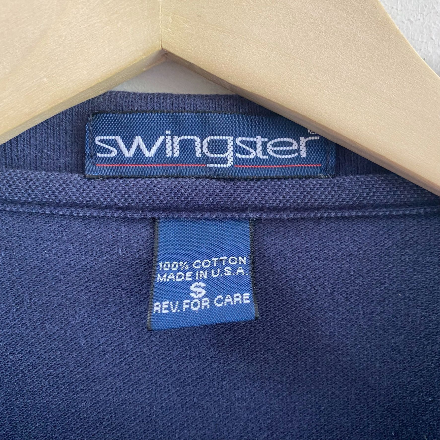 Swingster Men's Vintage Navy Classic IBM Tech Pique Polo Shirt S Size US S / EU 44-46 / 1 - 3 Thumbnail