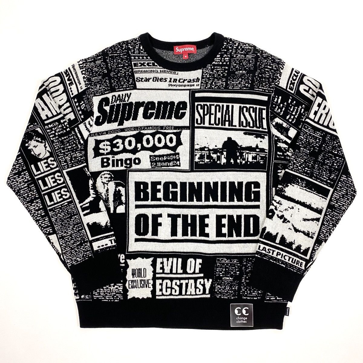 Supreme cheap newsprint sweater