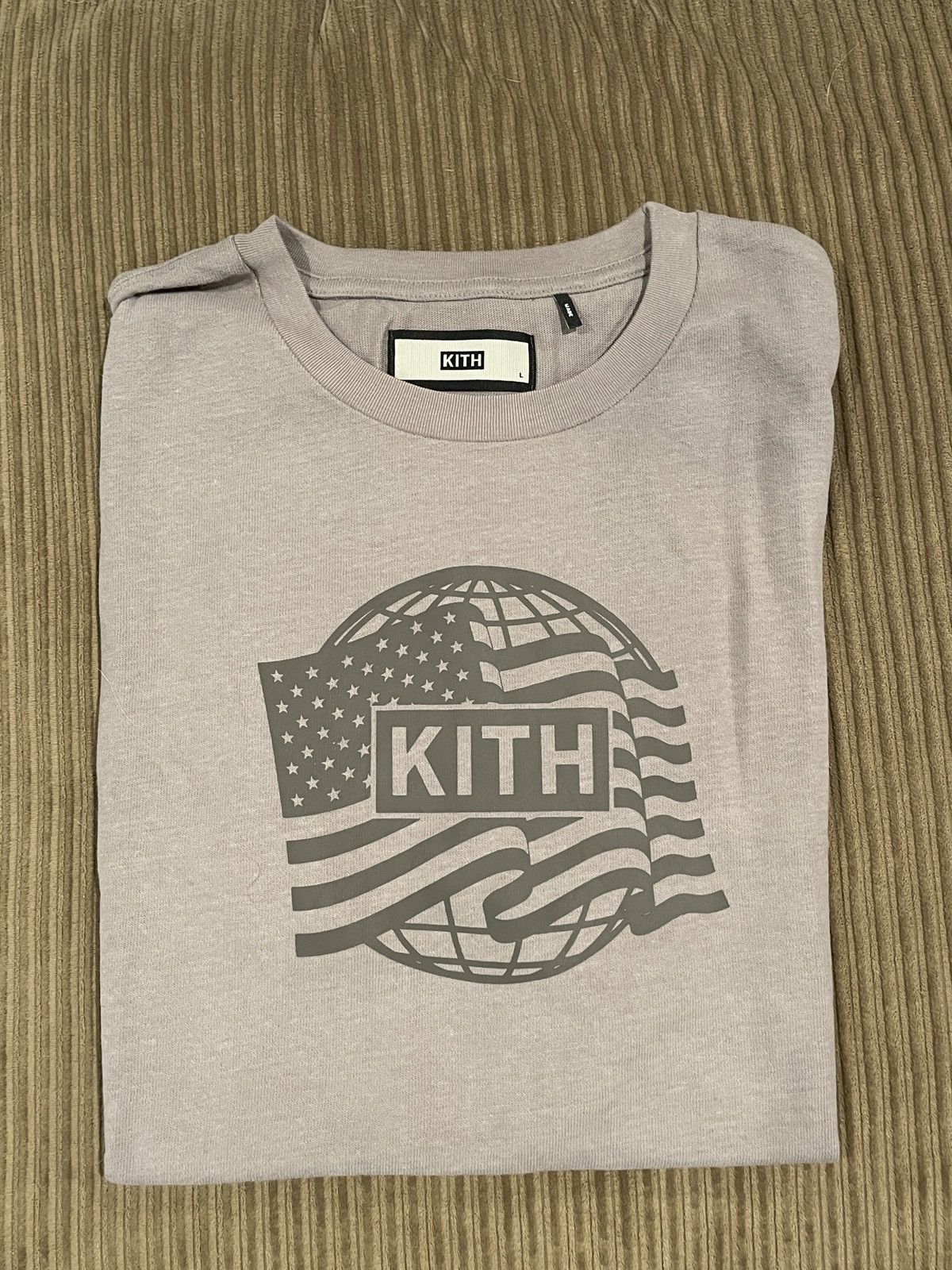 Kith Kith Flag Logo Tee - Cinder (L) | Grailed