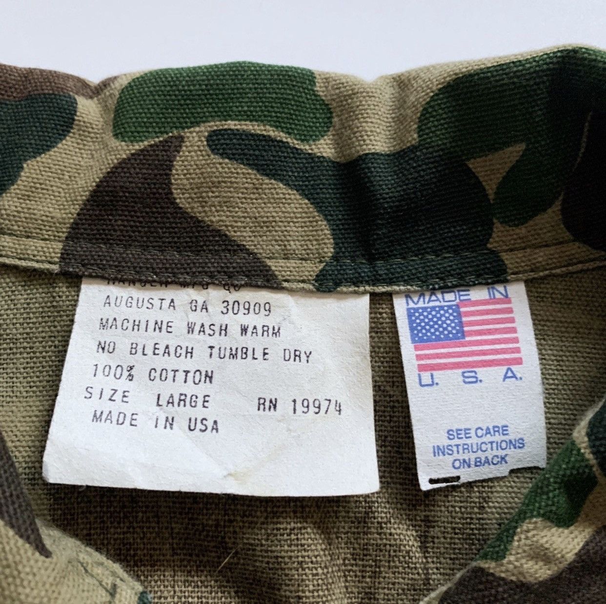 Vintage Vintage 70s Fort Gordon Military Camo Chore Coat Size US L / EU 52-54 / 3 - 3 Thumbnail