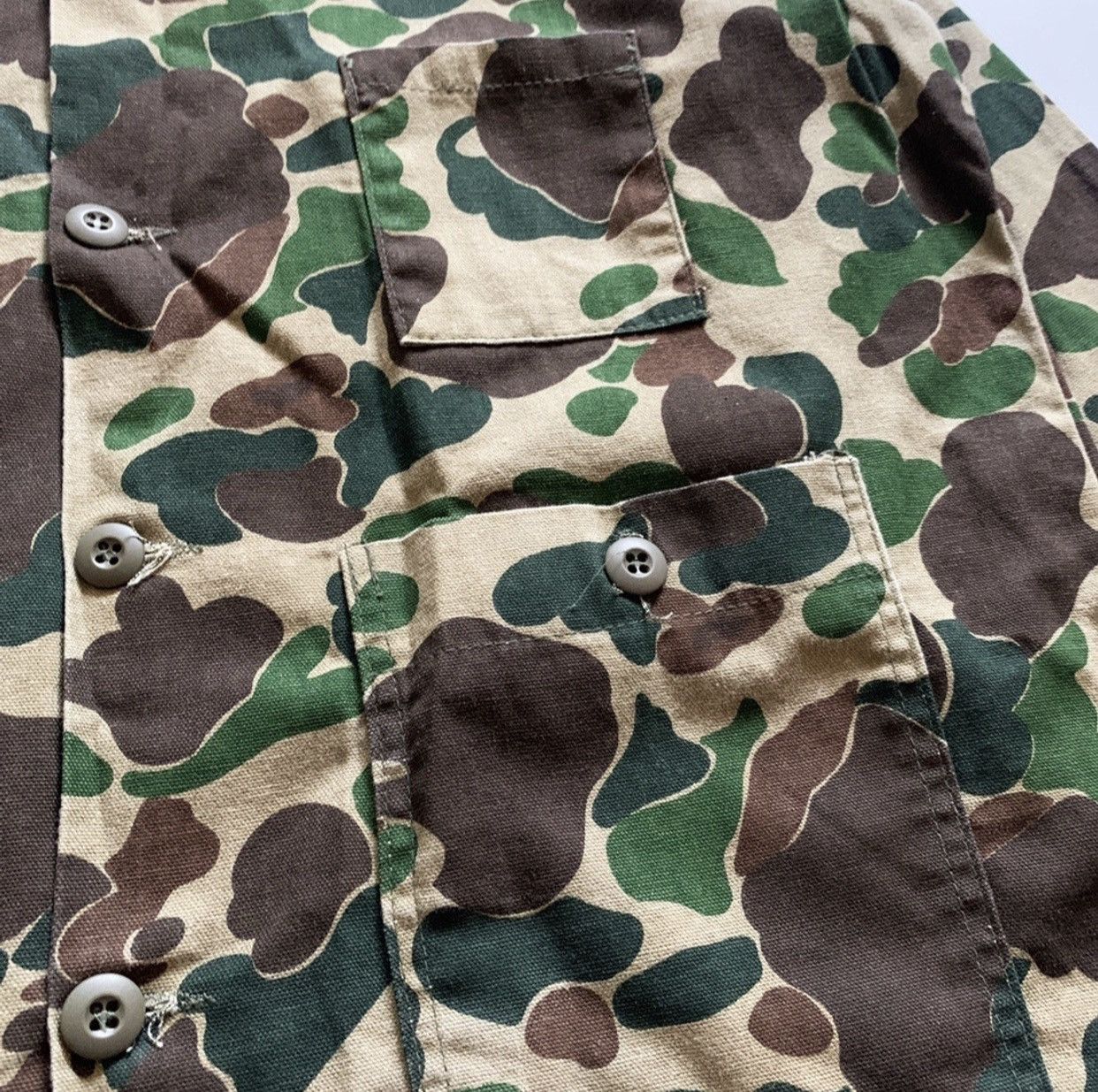 Vintage Vintage 70s Fort Gordon Military Camo Chore Coat Size US L / EU 52-54 / 3 - 4 Thumbnail