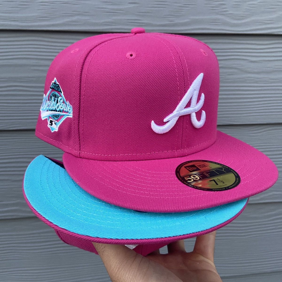 Atlanta Braves MIAMI VICE SIDE-PATCH Beetroot-Blue Fitted Hat