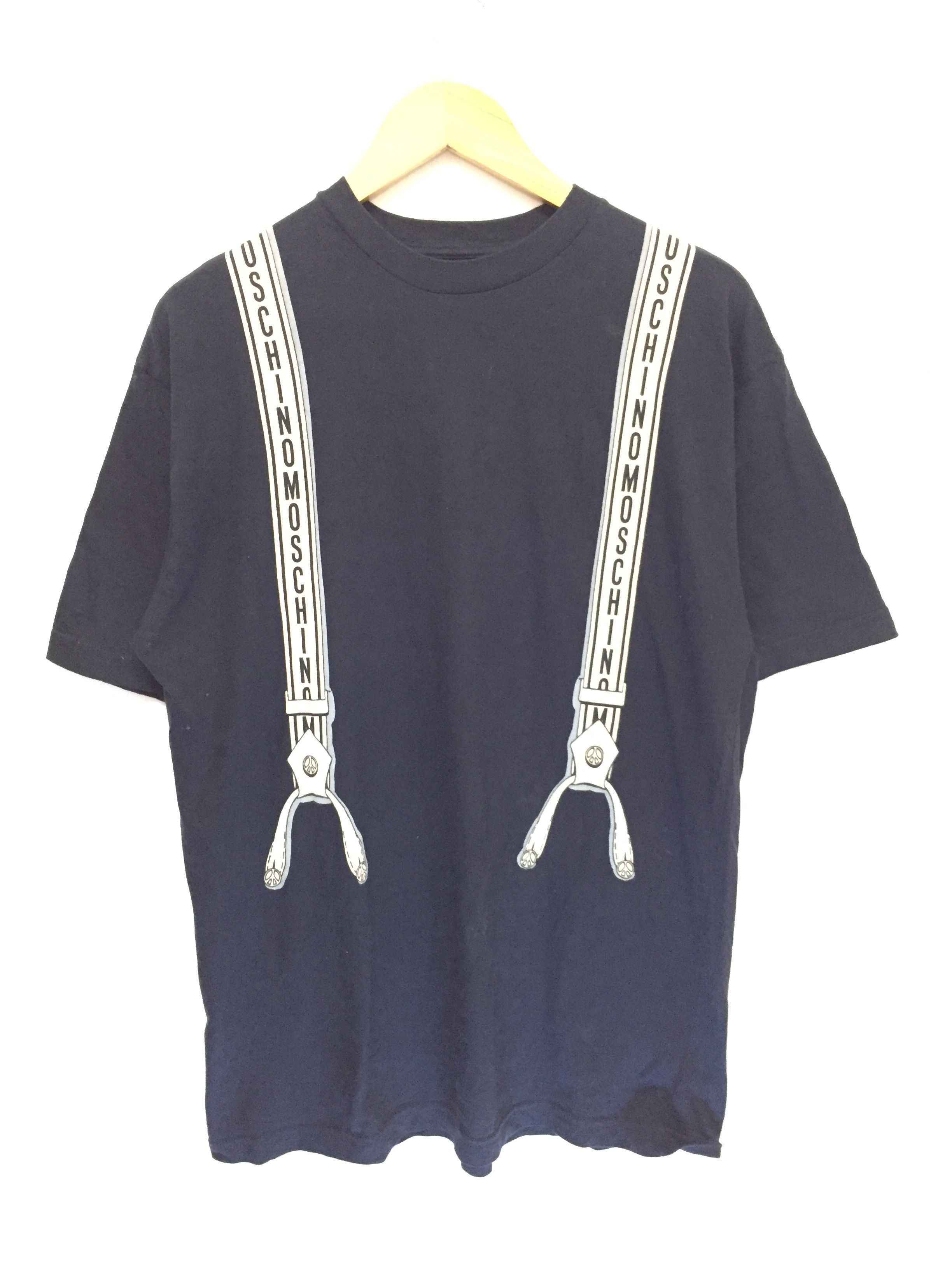 Moschino 90's Moschino braces/Suspenders logo tee Size US L / EU 52-54 / 3 - 6 Thumbnail