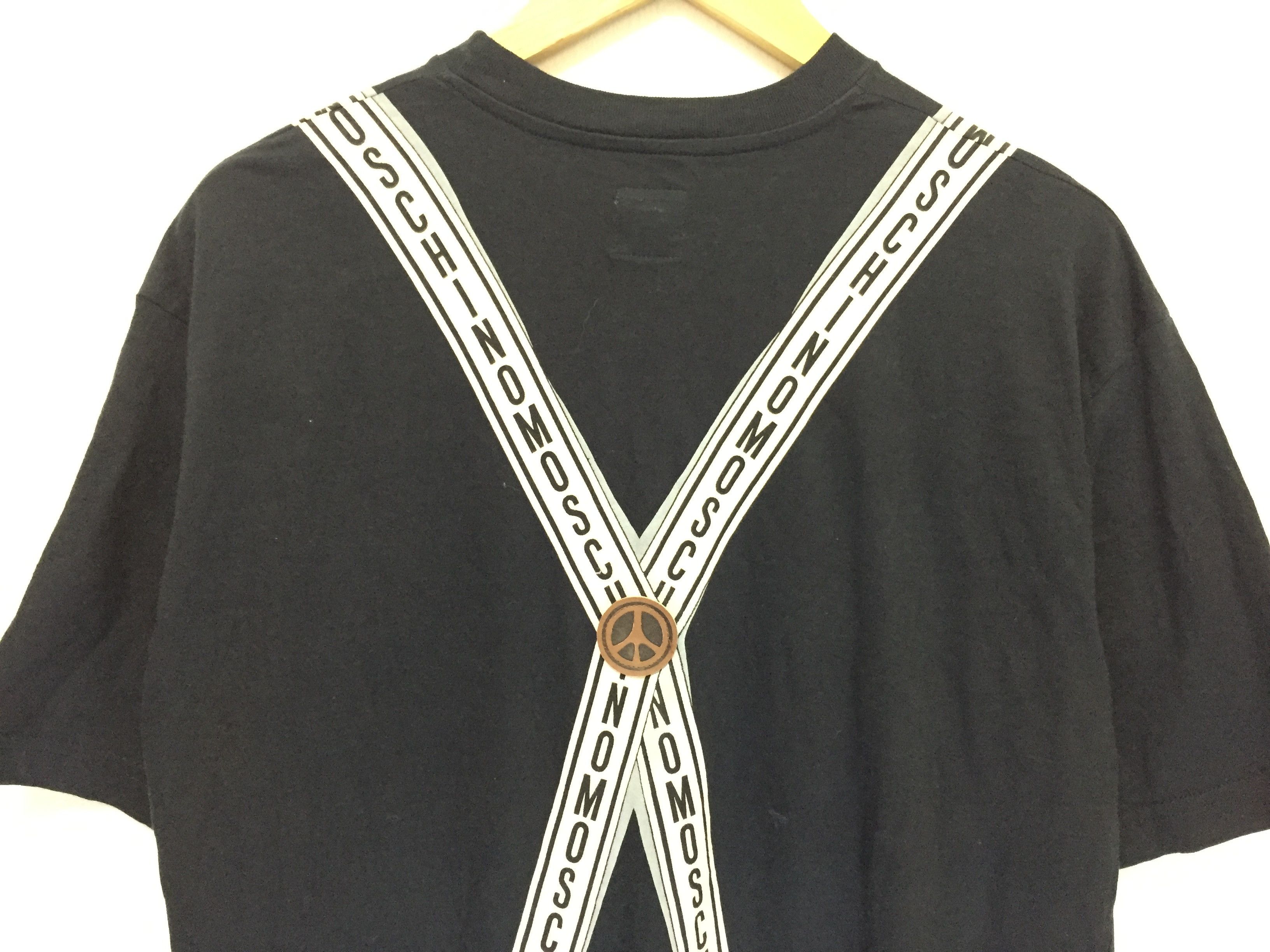 Moschino 90's Moschino braces/Suspenders logo tee Size US L / EU 52-54 / 3 - 3 Thumbnail